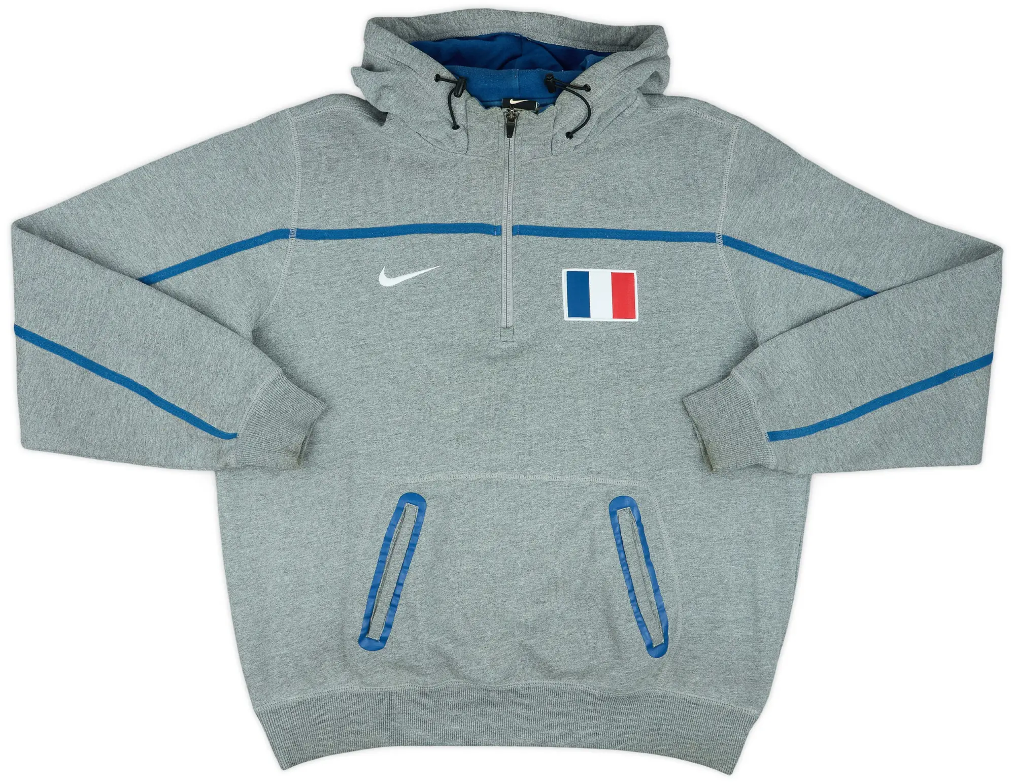2010-11 France Nike Hooded 1/2 Zip Hoodie - 9/10 - (L)