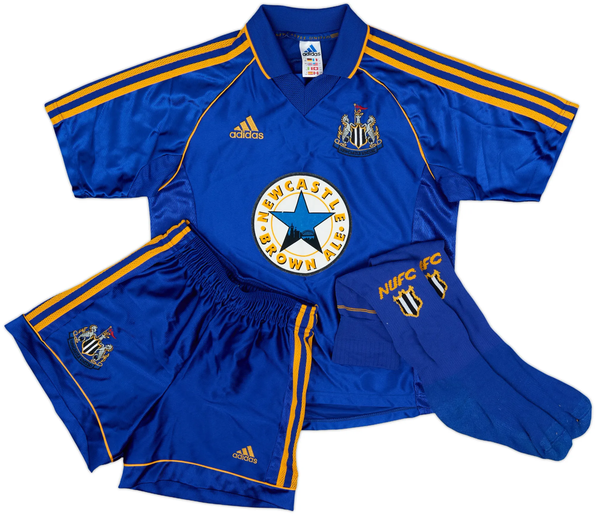 adidas Newcastle United Mens SS Away Mini Kit 1998/99
