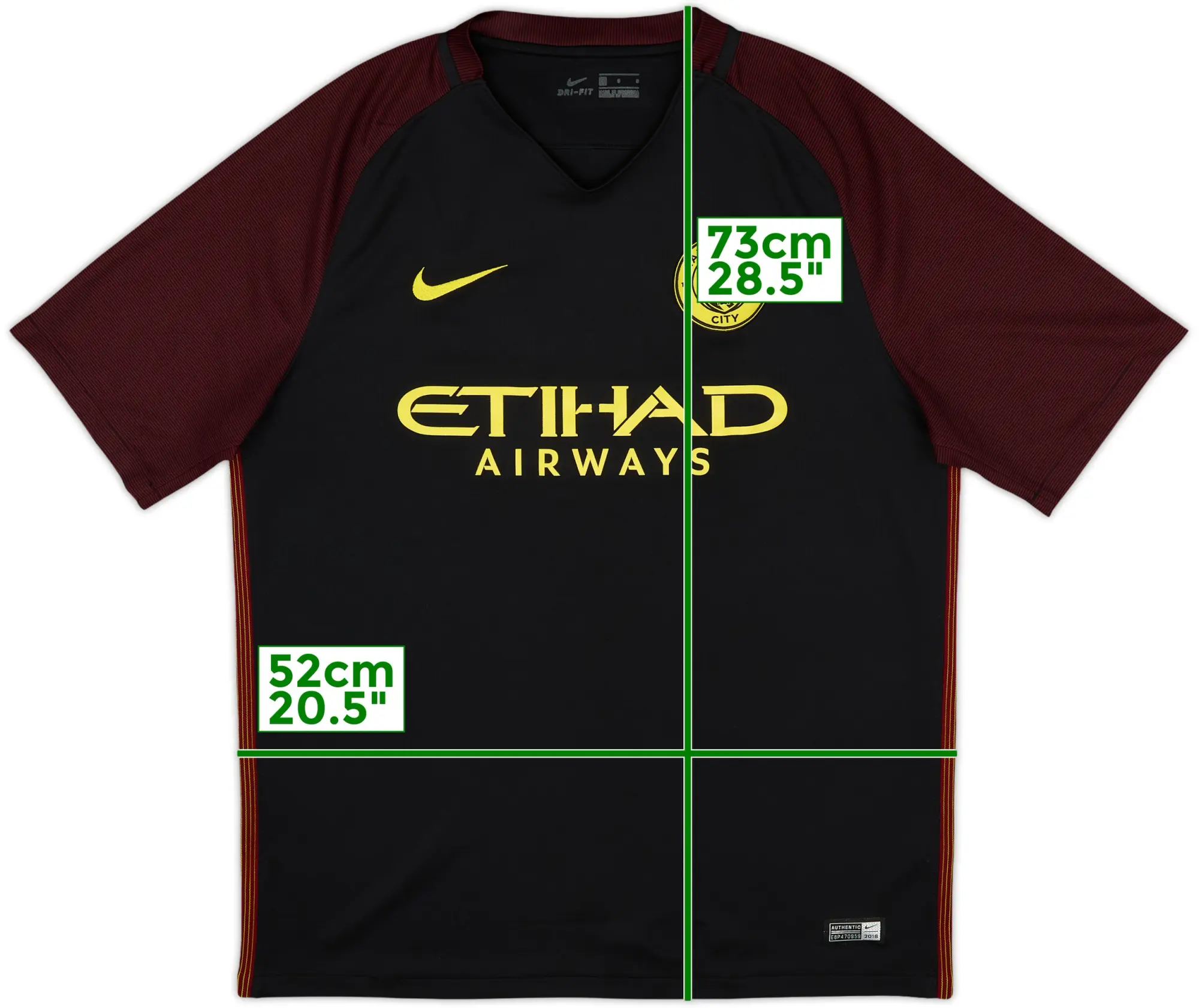 Nike Manchester City Mens SS Away Shirt 2016/17