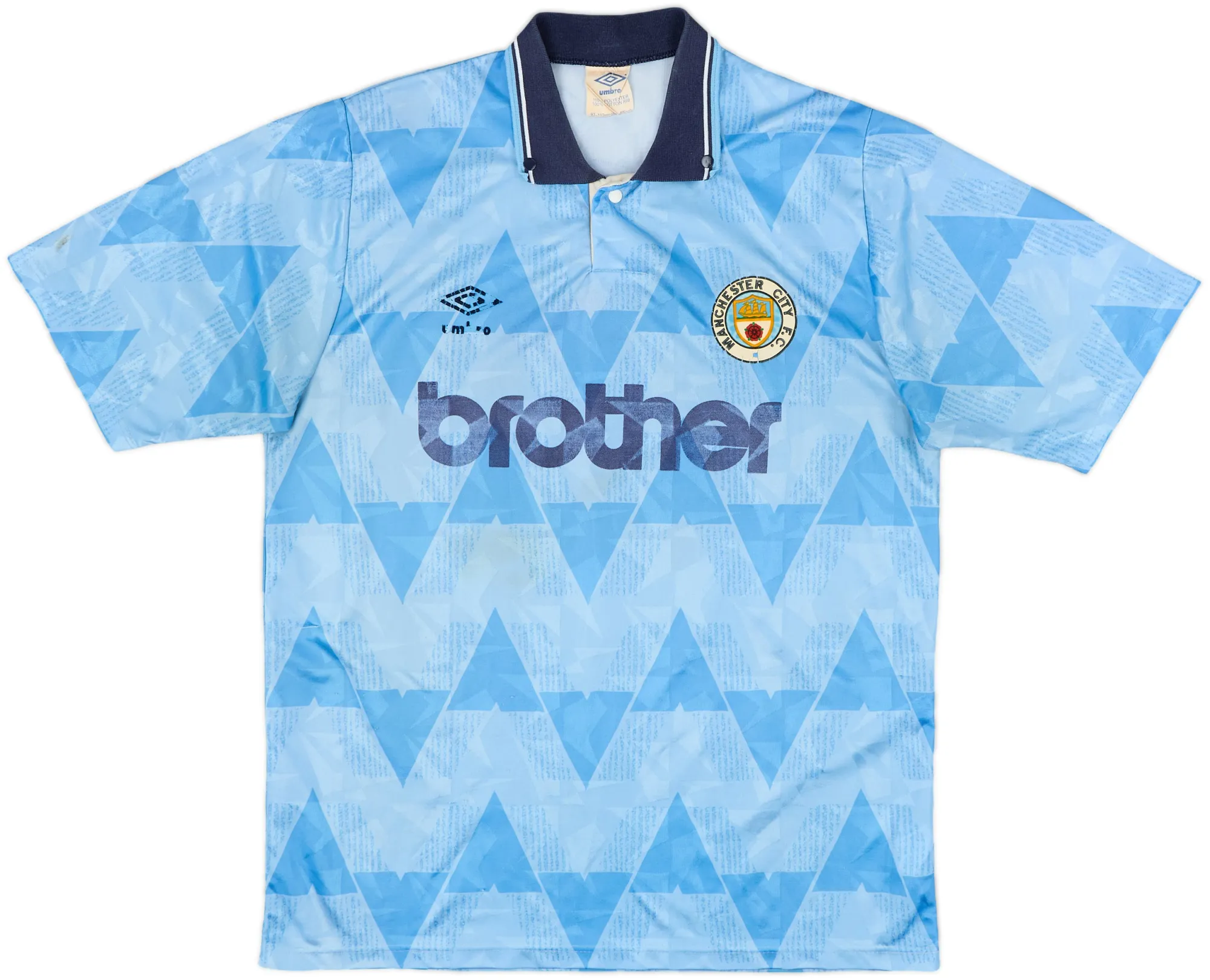 Umbro Manchester City Mens SS Home Shirt 1991/93
