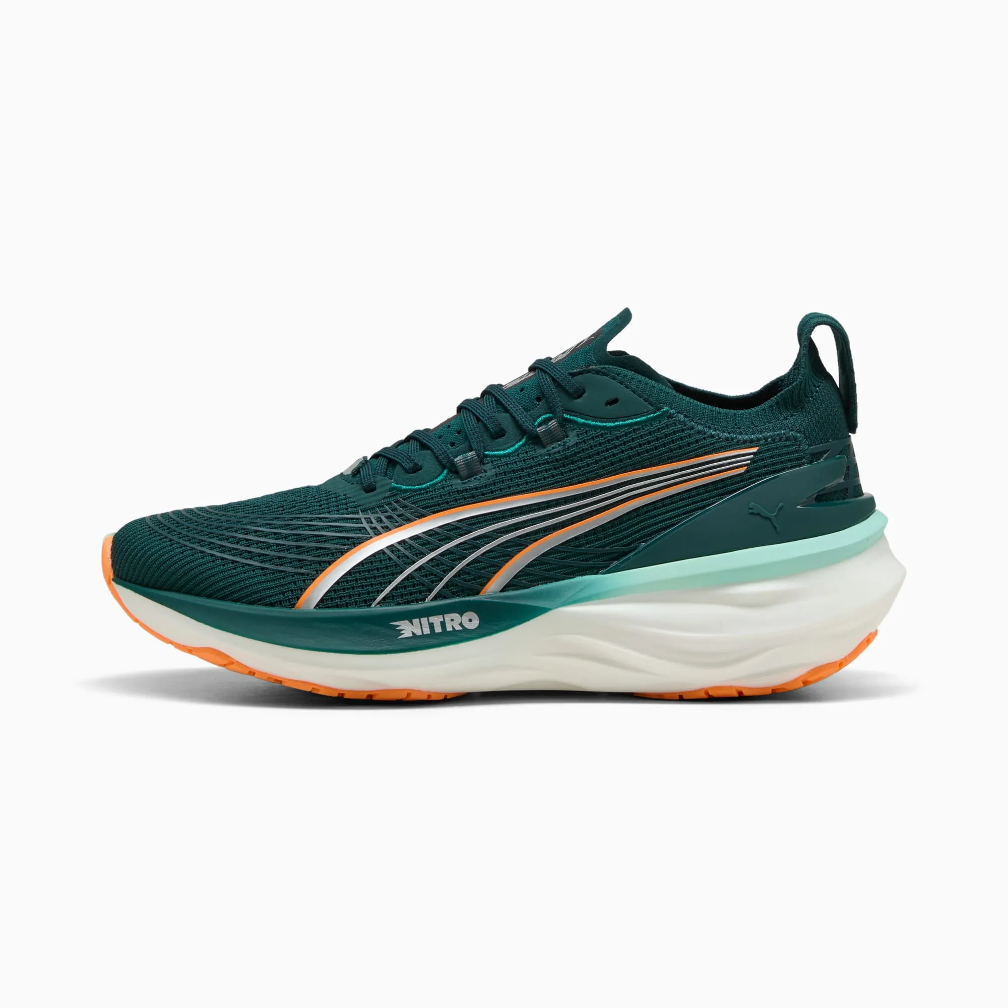 PUMA Foreverrun Nitroâ¢ 2 Running Shoes Men, Green Terrain/Heat Fire