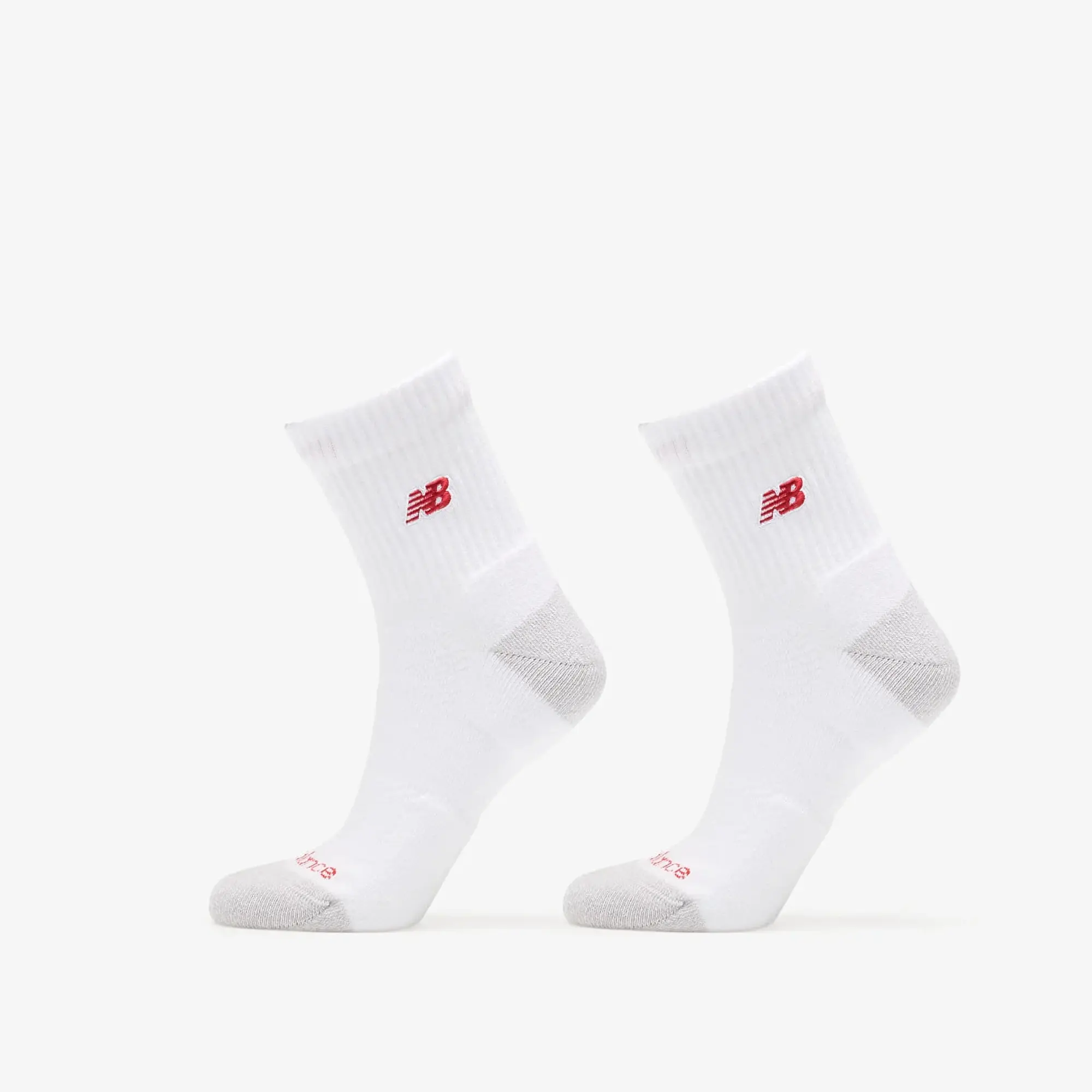 New Balance Active Premium Crew Quarter 2-Pack White L