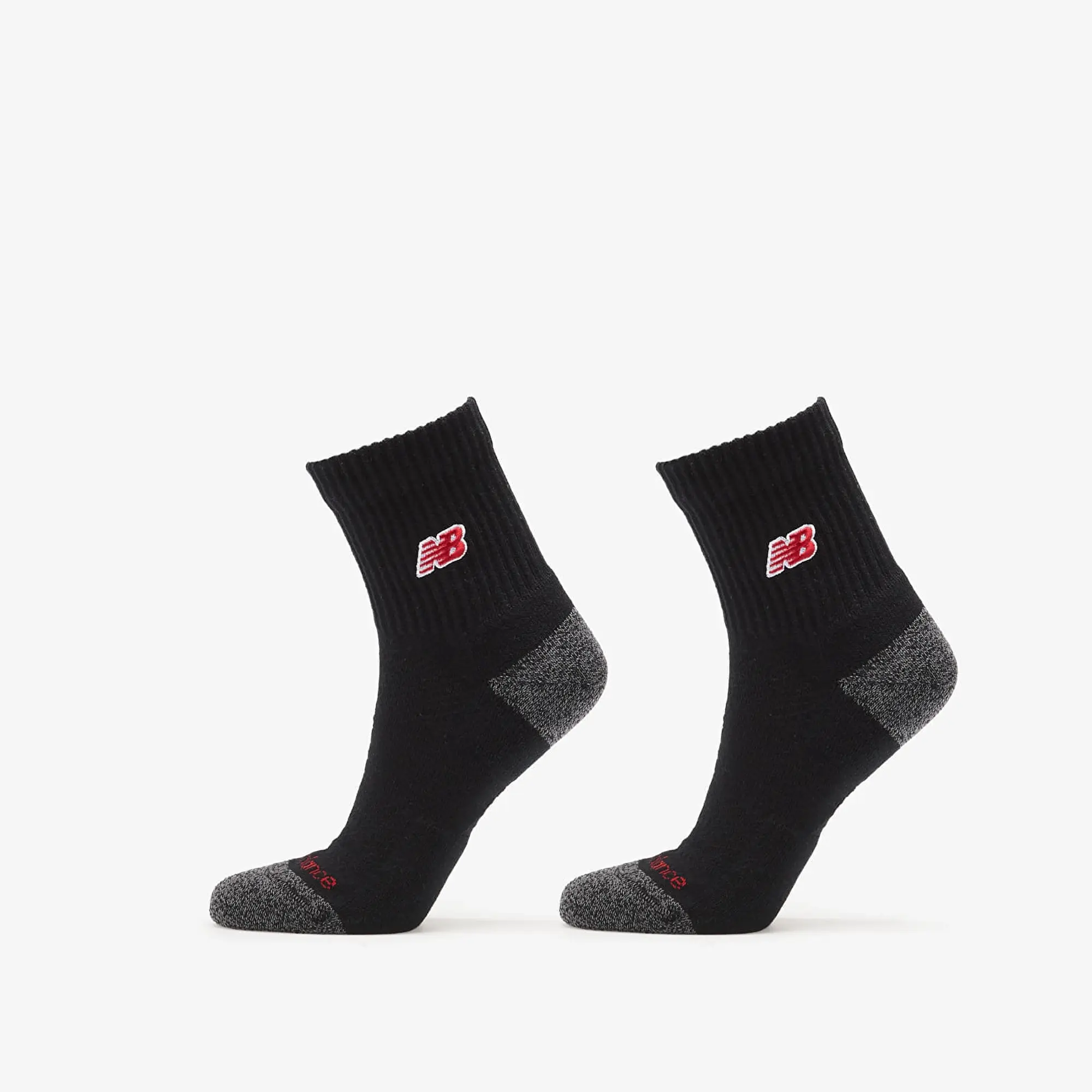 New Balance Active Premium Crew Quarter 2-Pack Black Xl