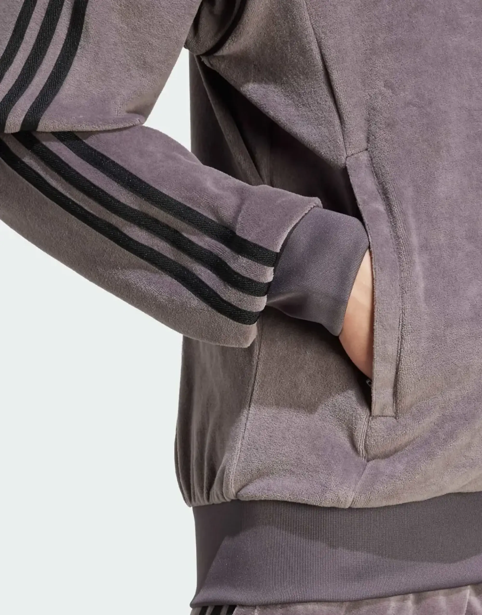 Jacket Adidas Sst Adicolor Velour Track Top Grey Strata/ Willow Grey/ Light Rosewood S