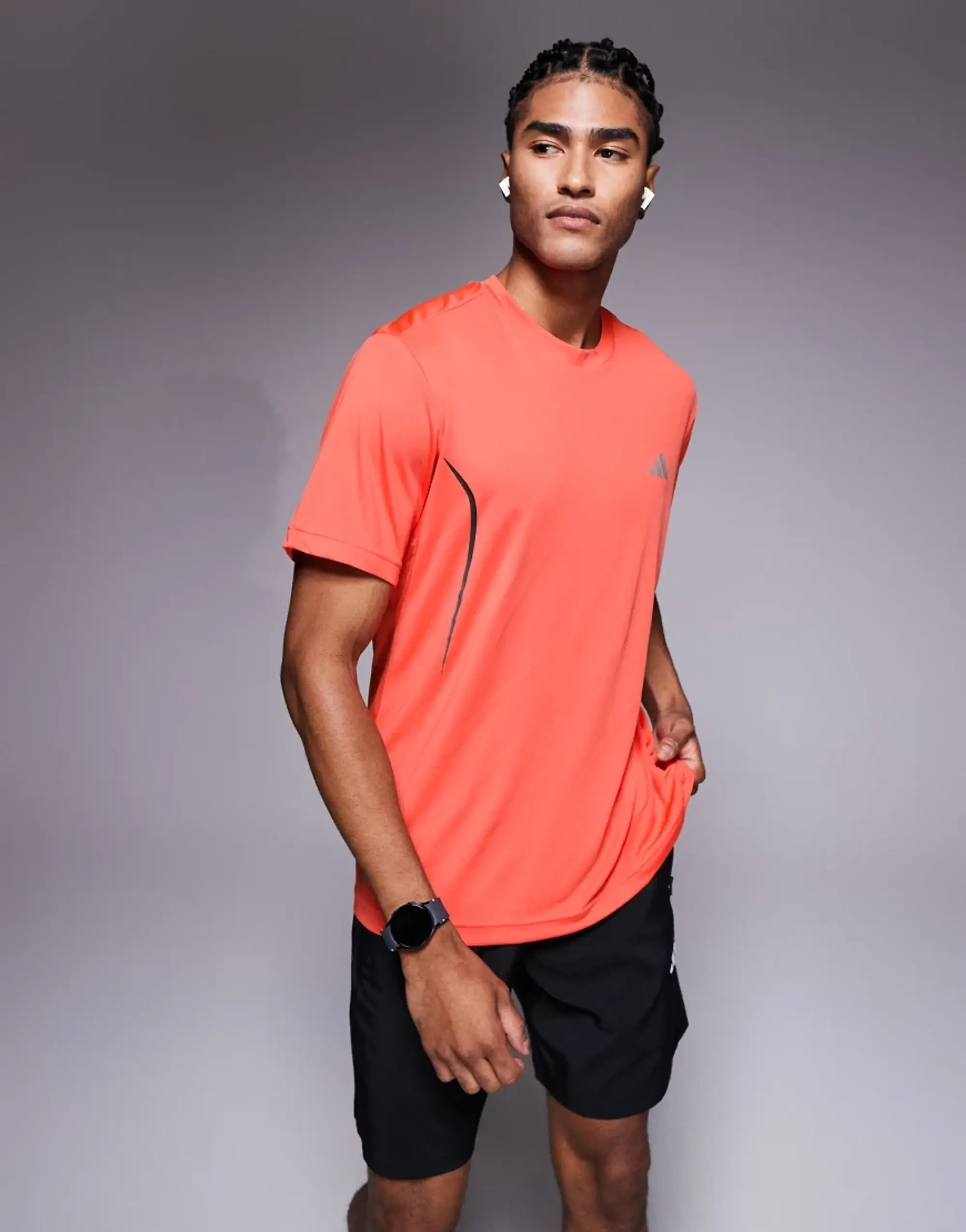 Adidas Training Tech T-Shirt In Coral-Orange