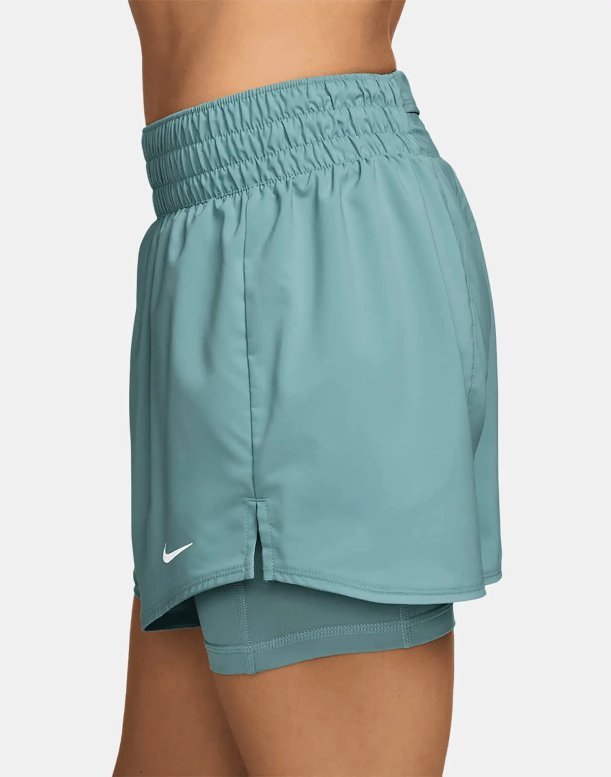 Women's Nike One 2-In-1 3in Shorts in Green/Silver 