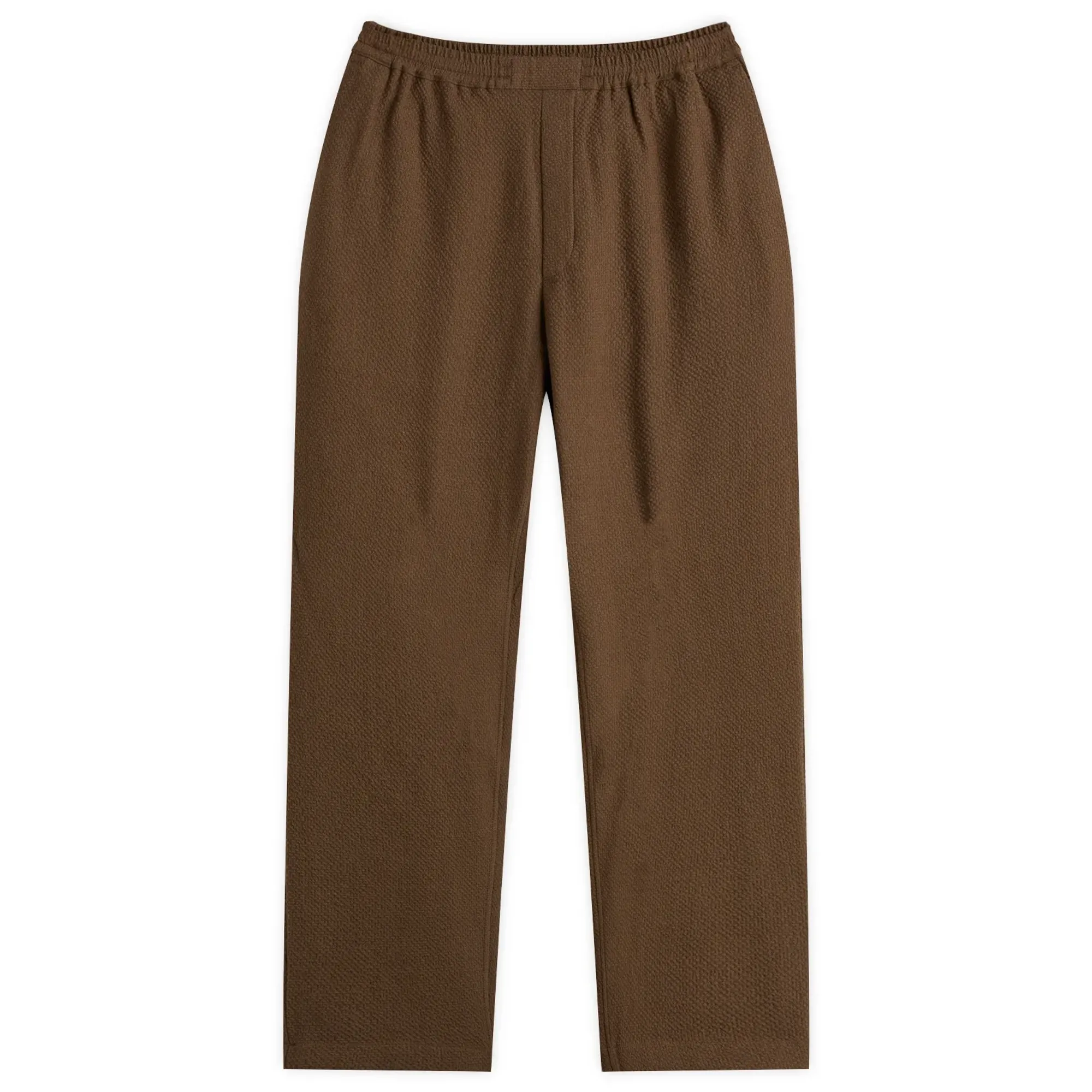 A Kind of Guise Men's Banasa Seersucker Trousers Structured Hazel
