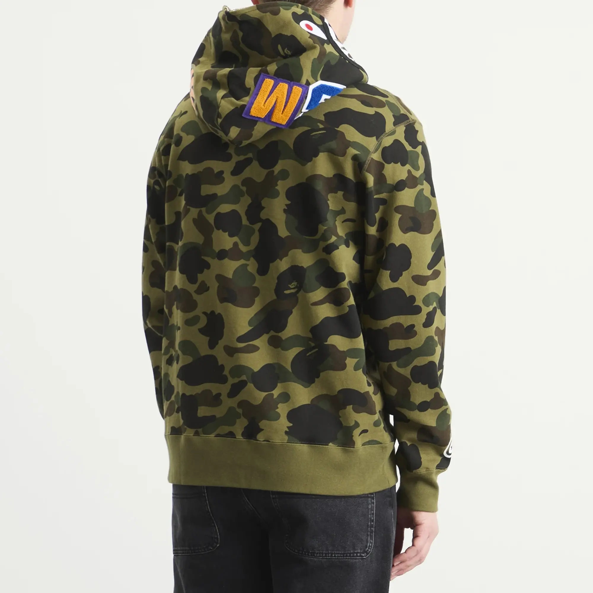 A Bathing Ape Men's 1st Camo Shark Zip Hoodie Green