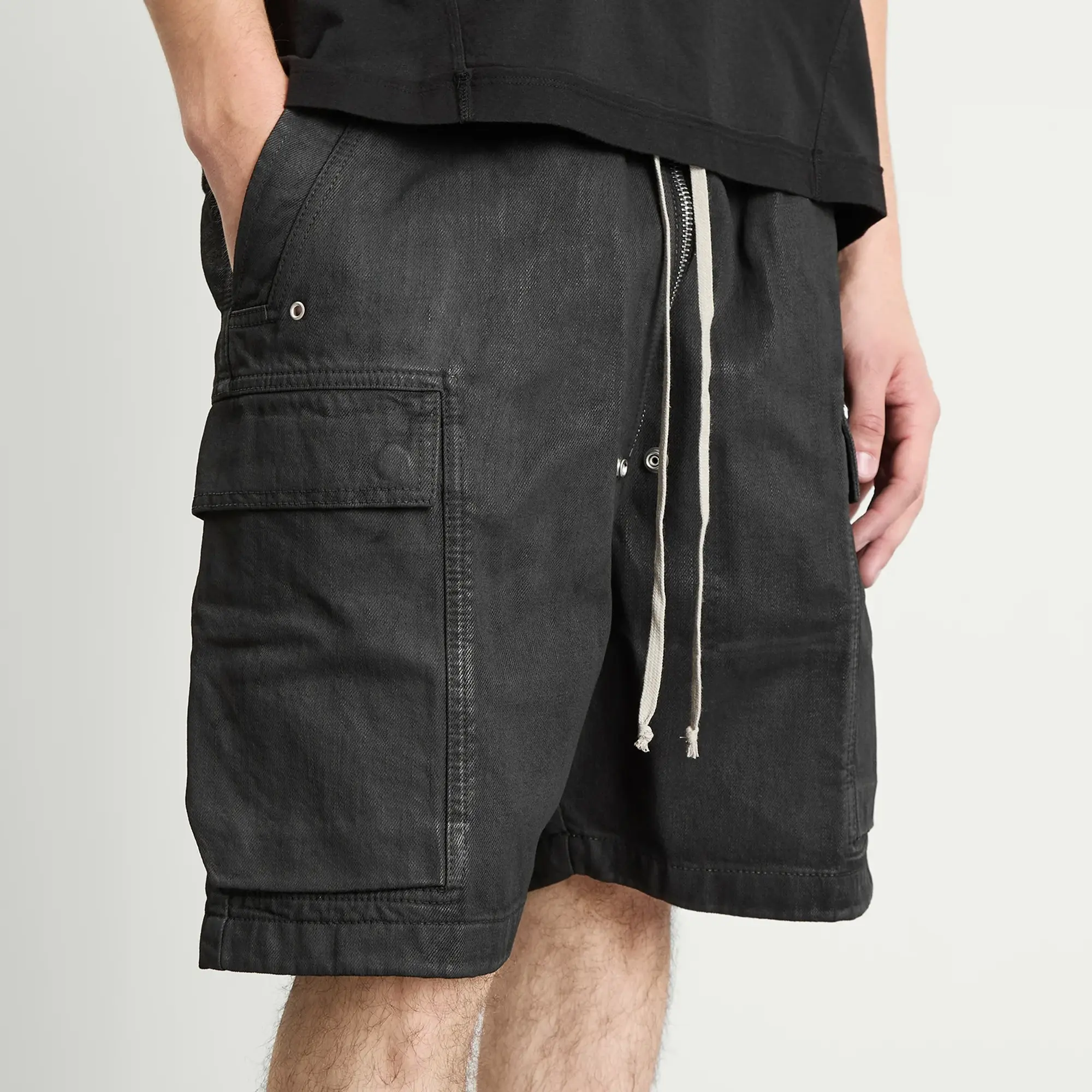 Rick Owens DRKSHDW Men's Cargobela Shorts Black Wax