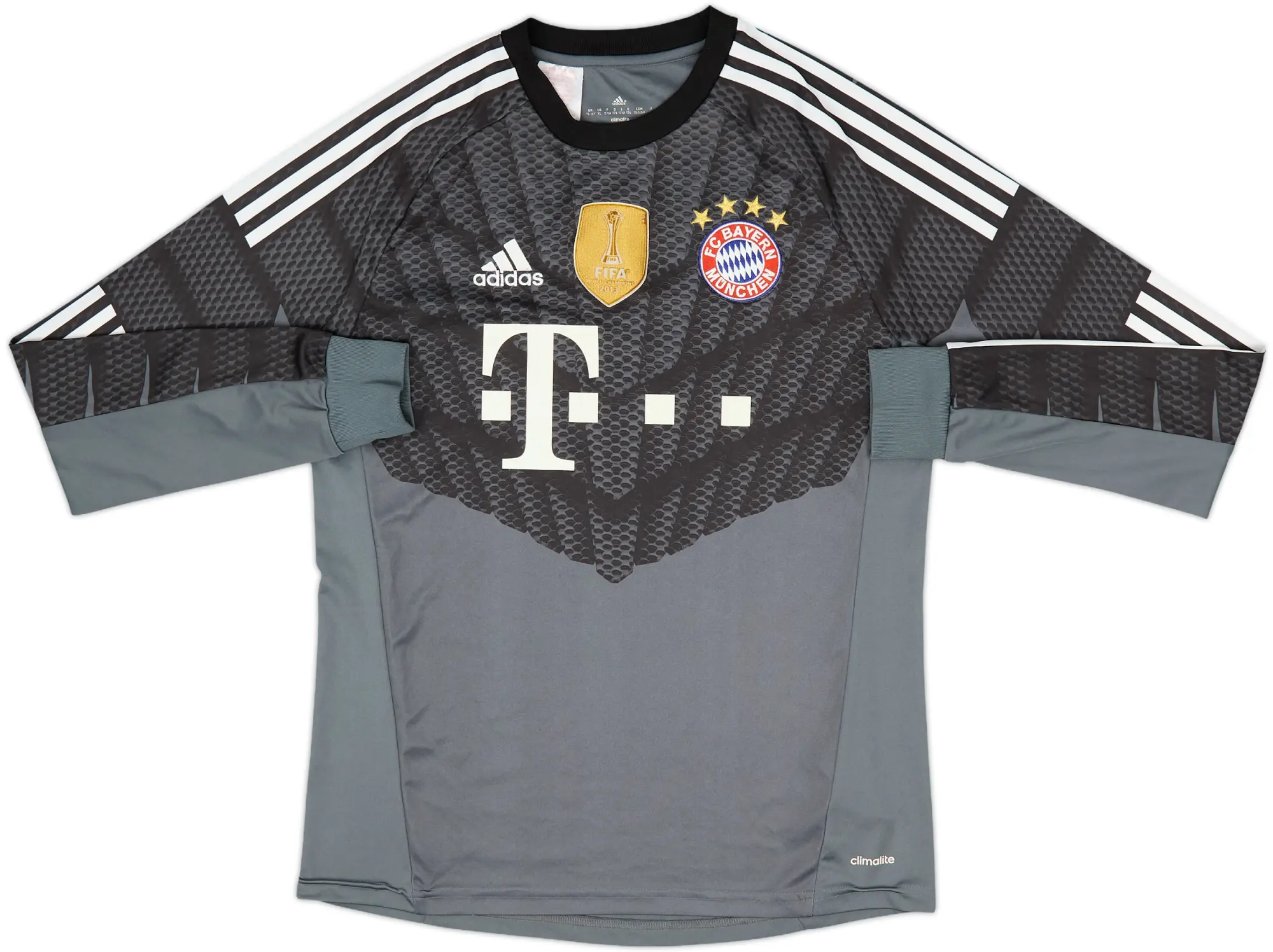 adidas Bayern Munich Boys LS Goalkeeper Home Shirt 2014/15