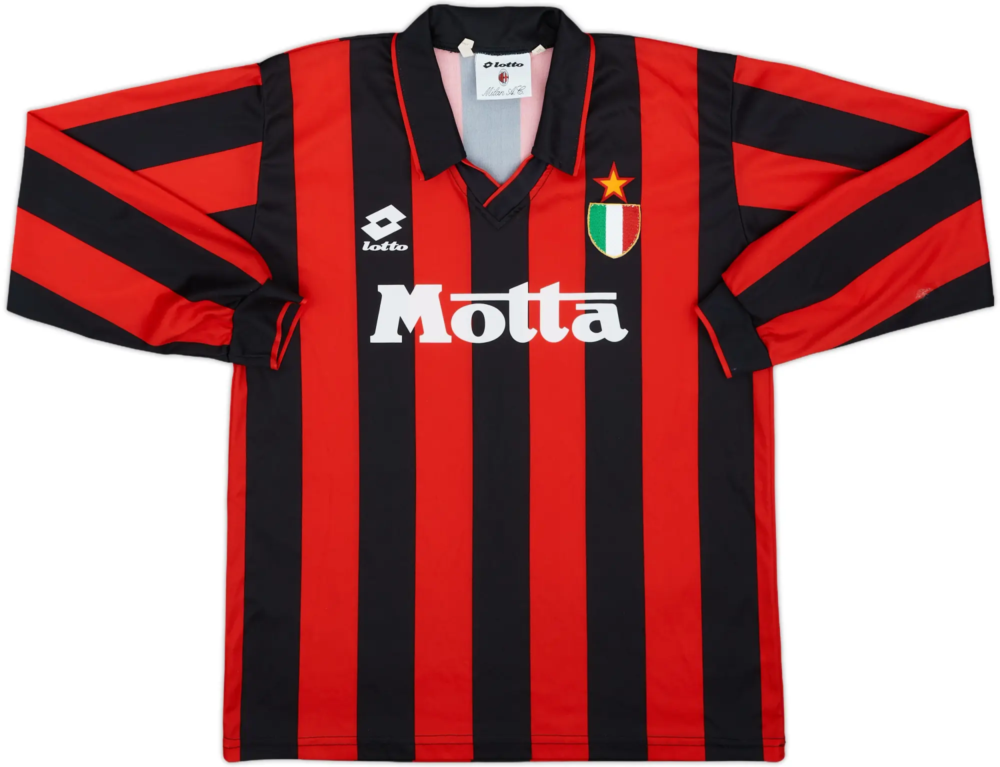 1993-94 AC Milan Home L/S Shirt - 9/10 - (XL.Boys)