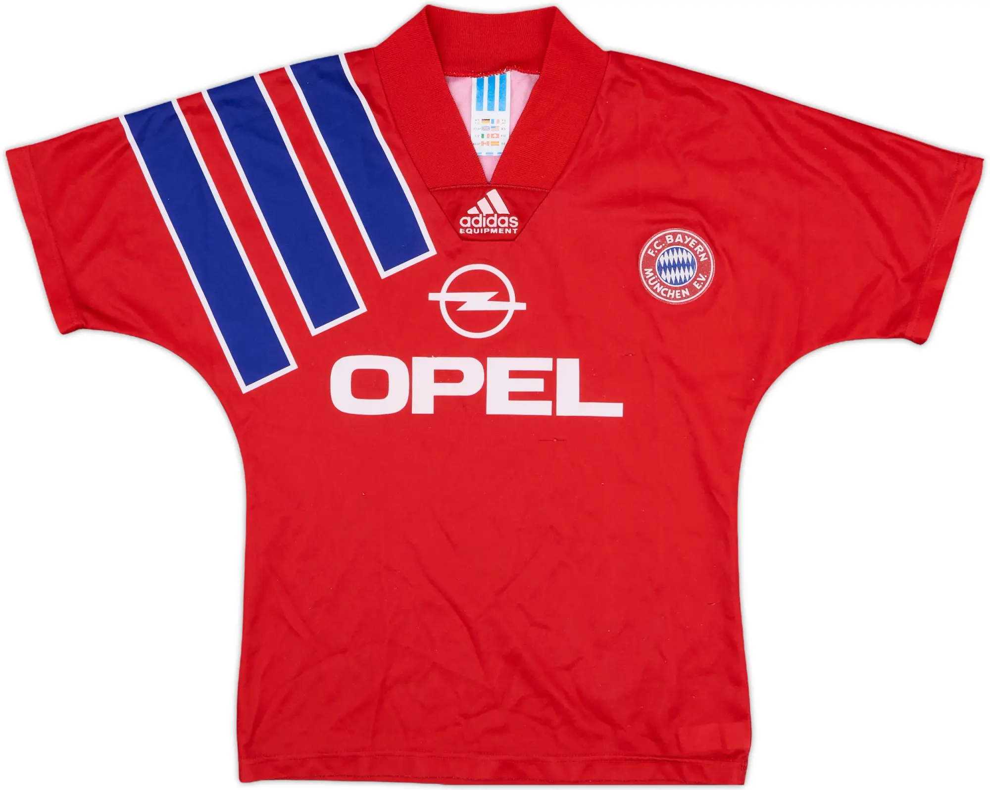 adidas Bayern Munich Boys SS Home Shirt 1991/93