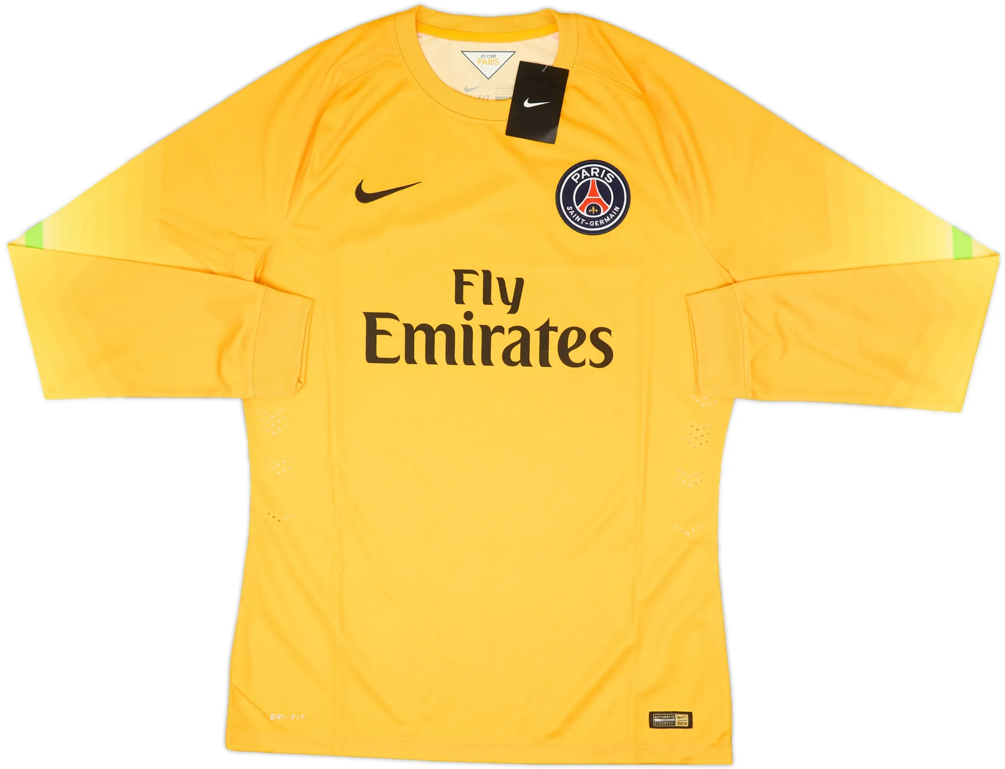 Nike Paris Saint Germain Mens LS Goalkeeper Player Issue Home Shirt 2014/15