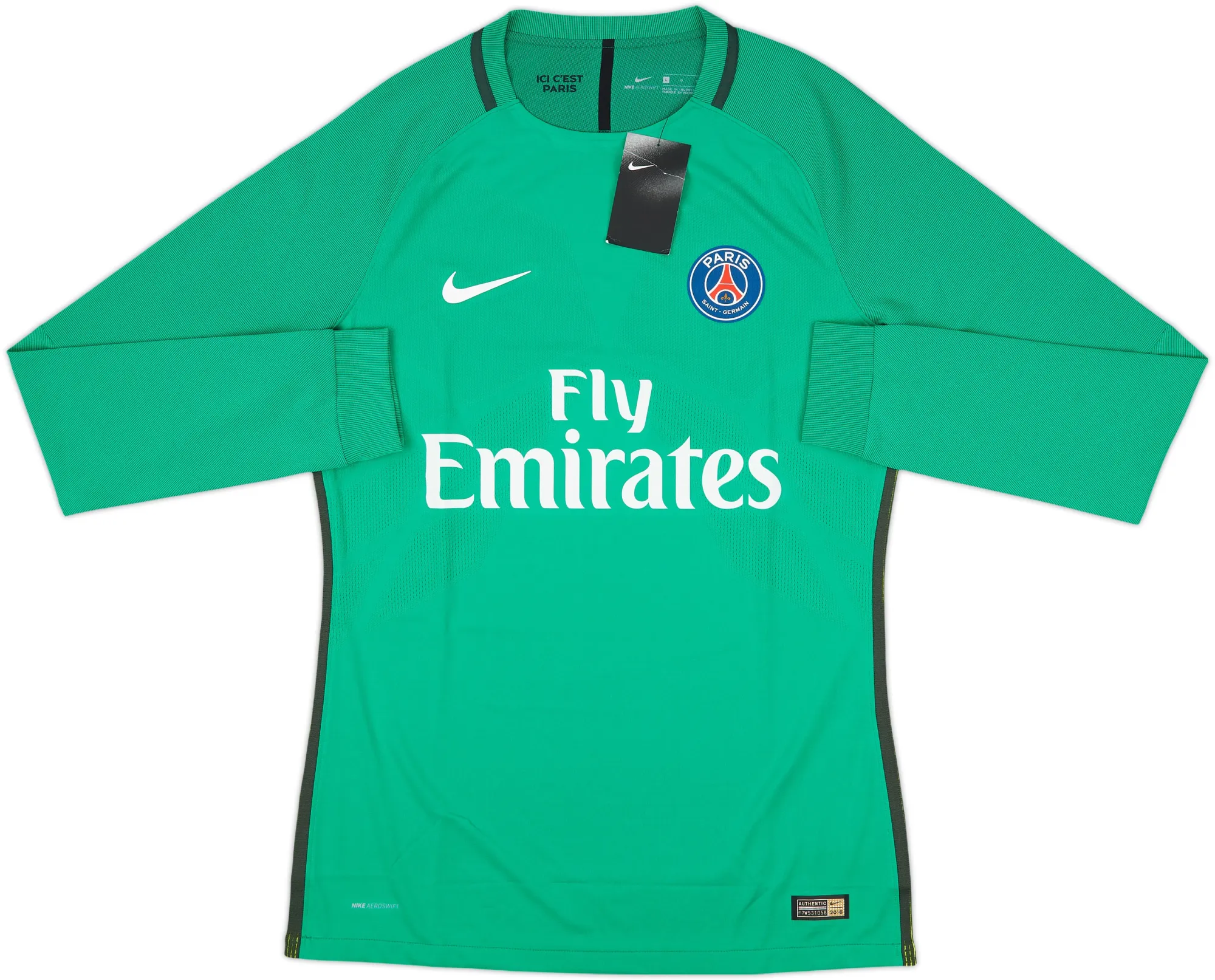 Nike Paris Saint Germain Mens LS Goalkeeper Player Issue Home Shirt 2016/17
