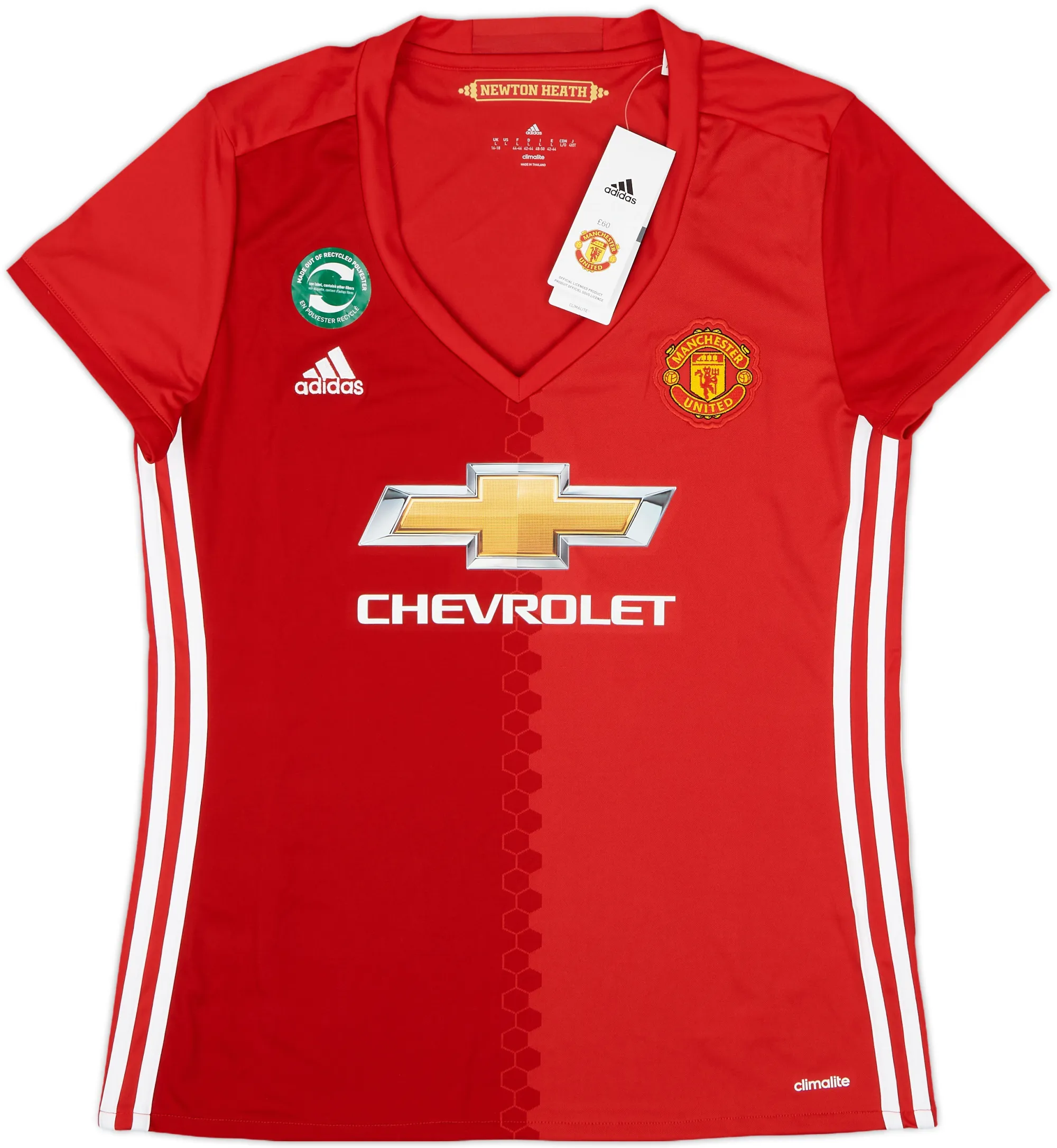 adidas Manchester United Womens SS Home Shirt 2016/17