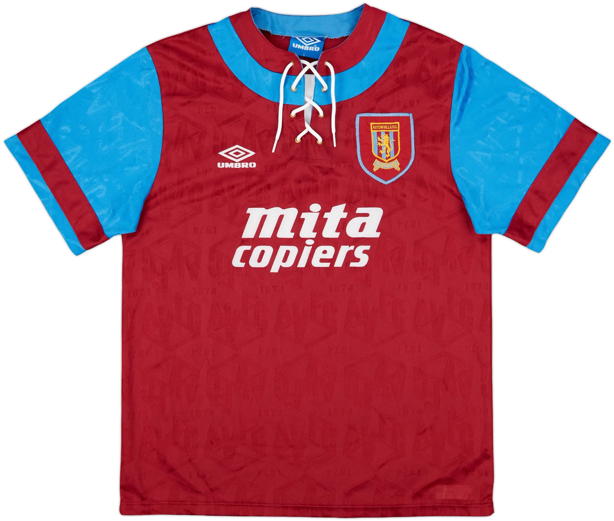 Umbro Aston Villa Mens SS Home Shirt 1992/93