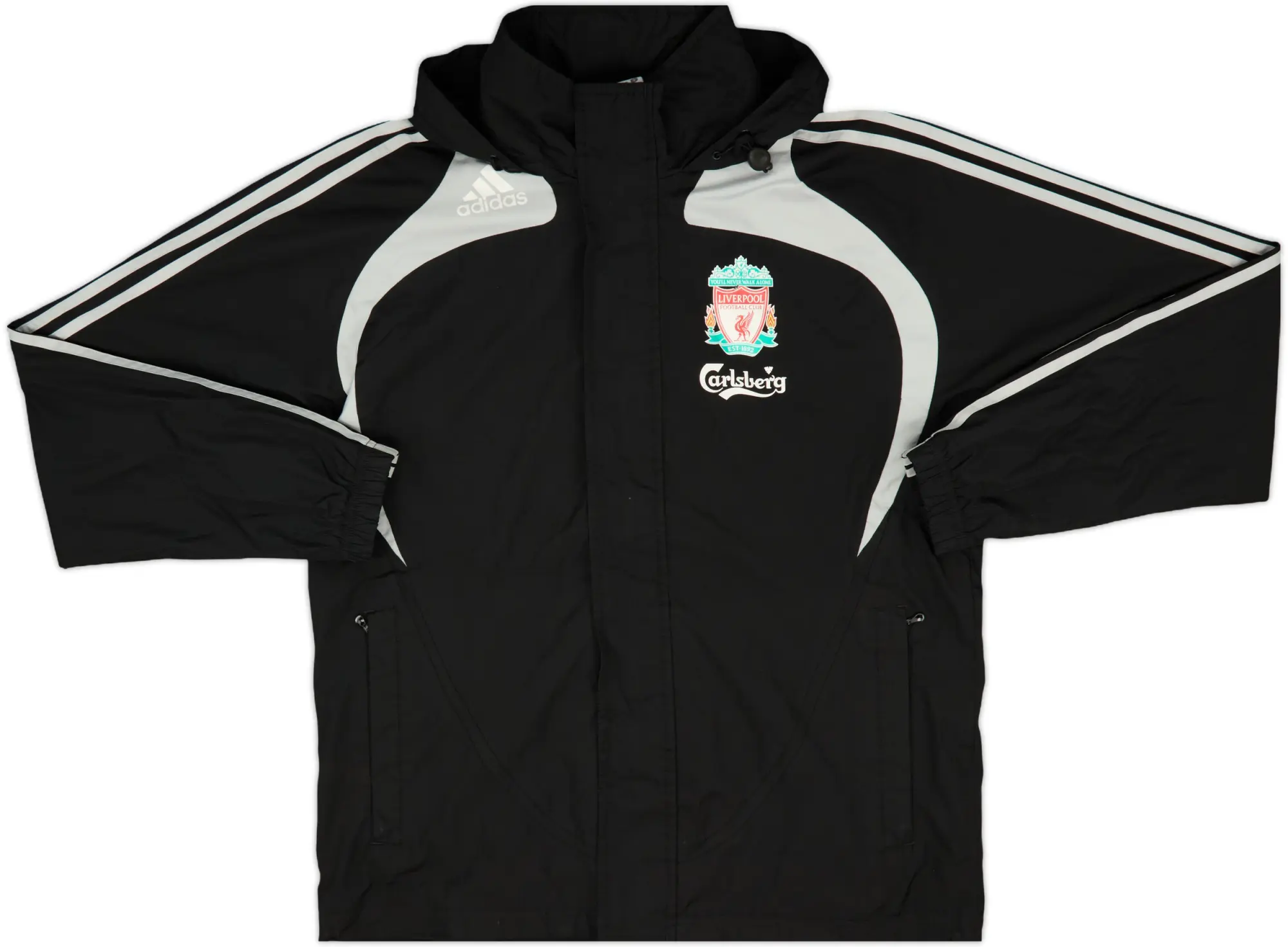 2008-09 Liverpool adidas Hooded Rain Jacket - 7/10 - (S)
