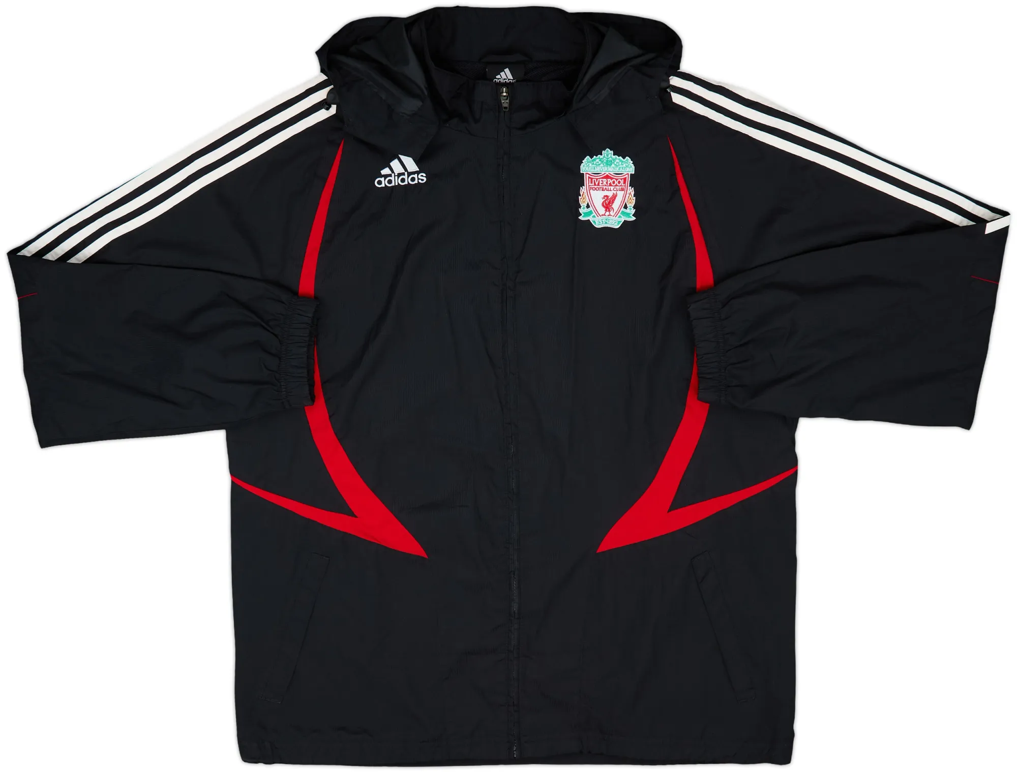 2007-08 Liverpool adidas Hooded Rain Jacket - 6/10 - (L)