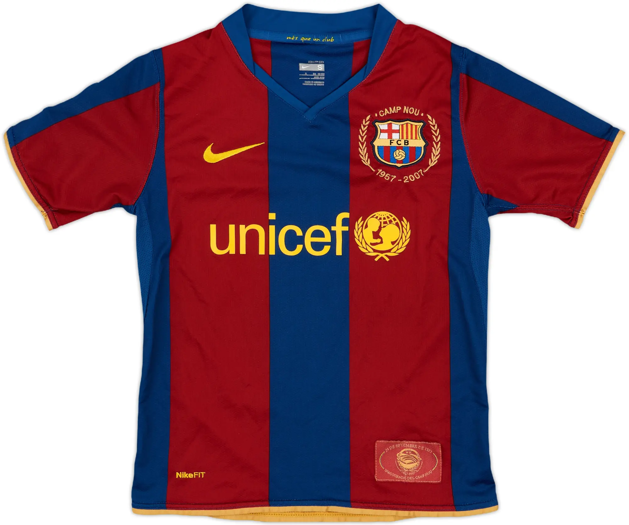 Nike Barcelona Boys SS Home Shirt 2007/08