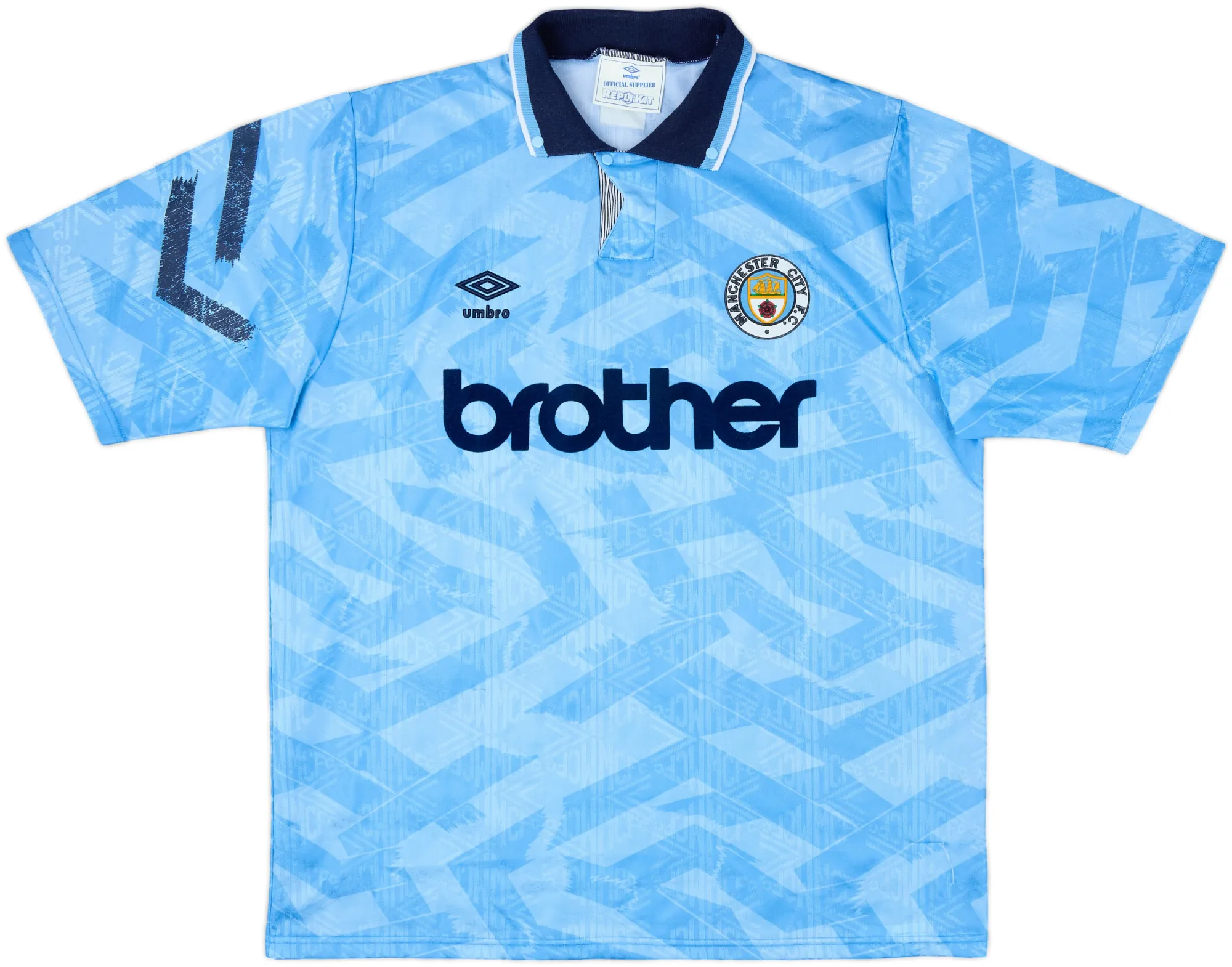 Umbro Manchester City Mens SS Home Shirt 1991/93