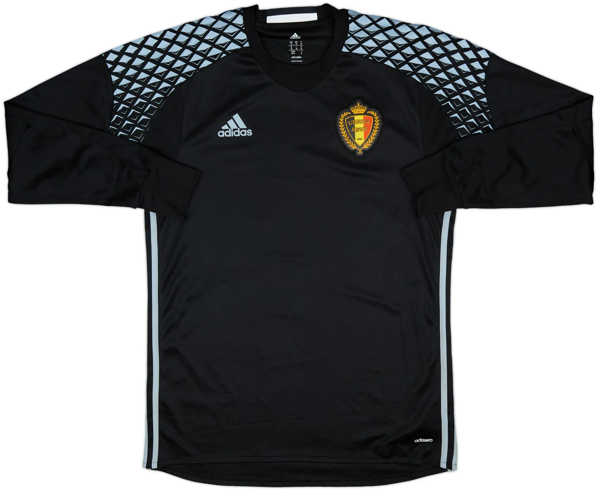 adidas Belgium Mens LS Goalkeeper Home Shirt 2016