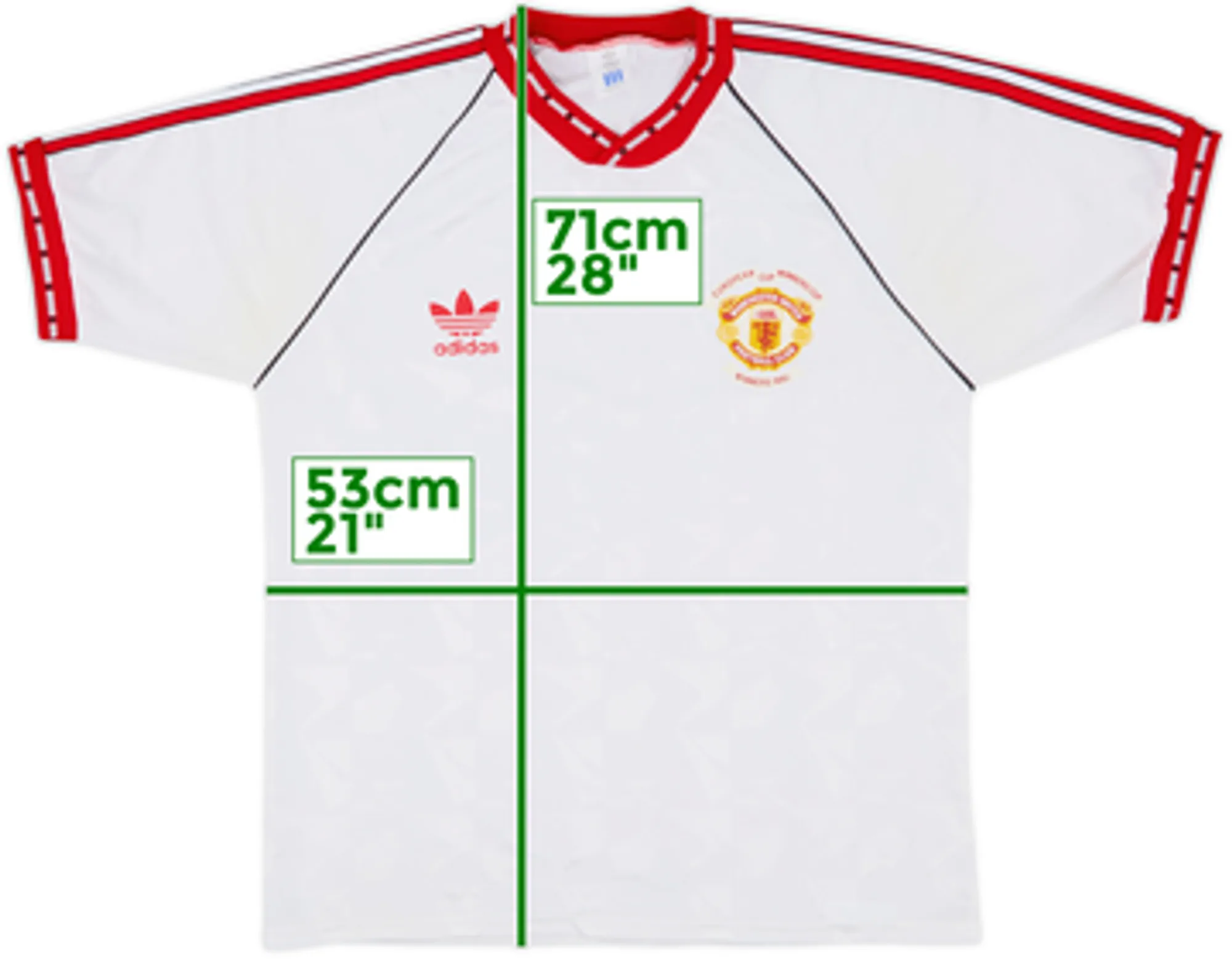 adidas Manchester United Mens SS Home European Cup Winners Cup Shirt 1991/92