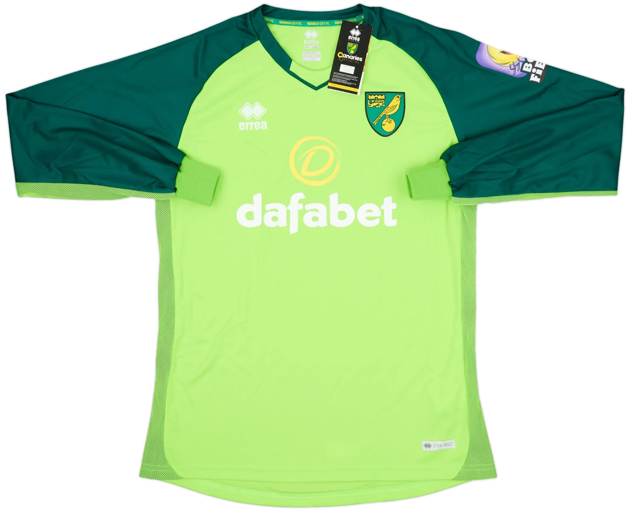 Errea Norwich City Mens LS Goalkeeper Home Shirt 2019/20