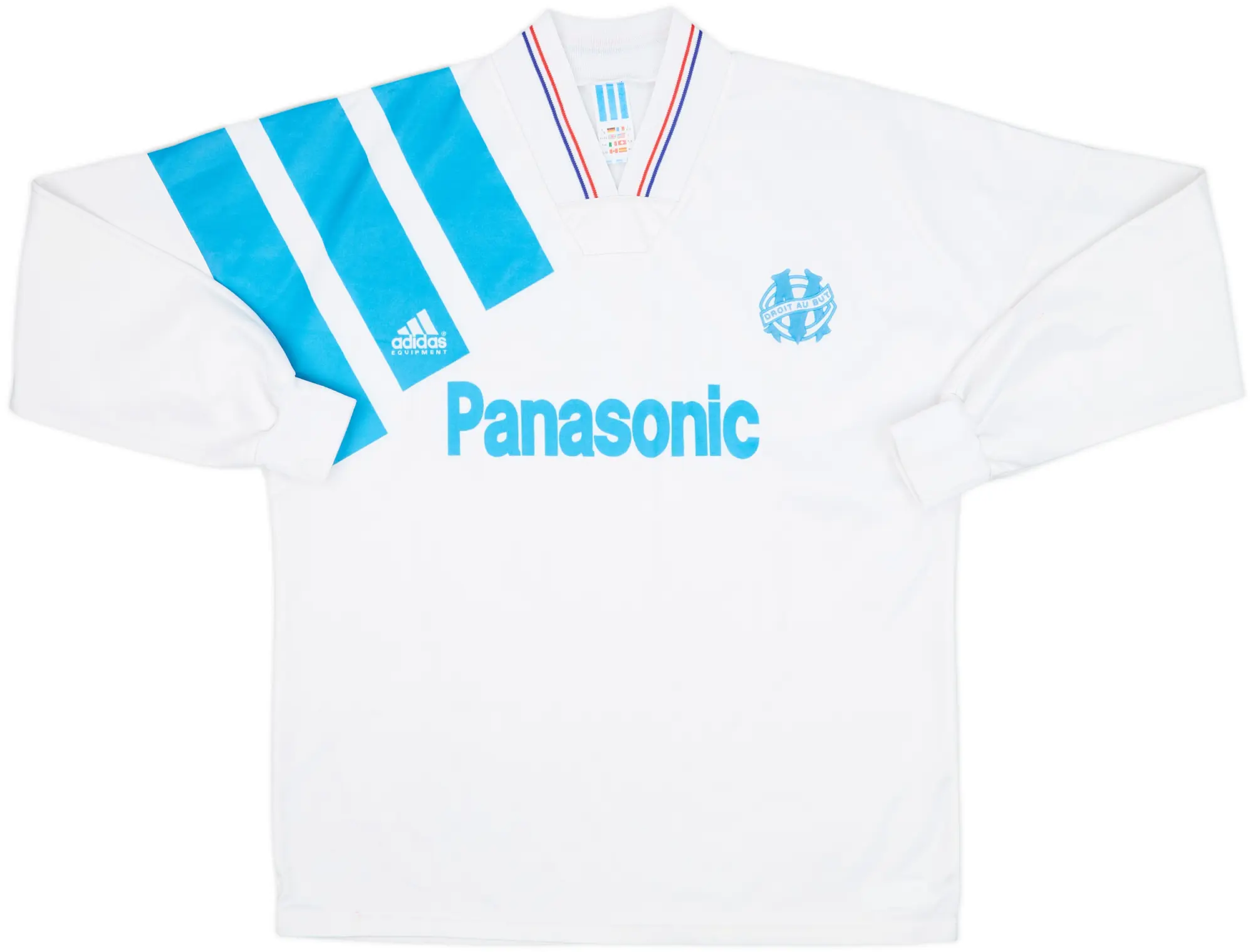 1991-92 Olympique Marseille Home L/S Shirt - 8/10 - (L/XL)