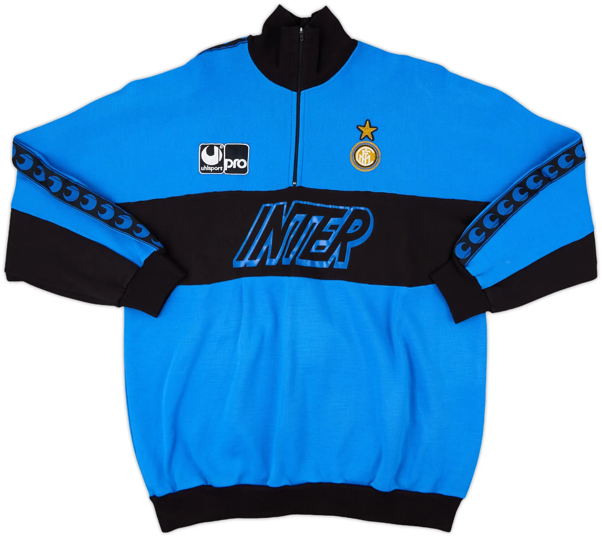 1990-91 Inter Milan Uhlsport 1/4 Zip Sweat Top - 8/10 - (XL)