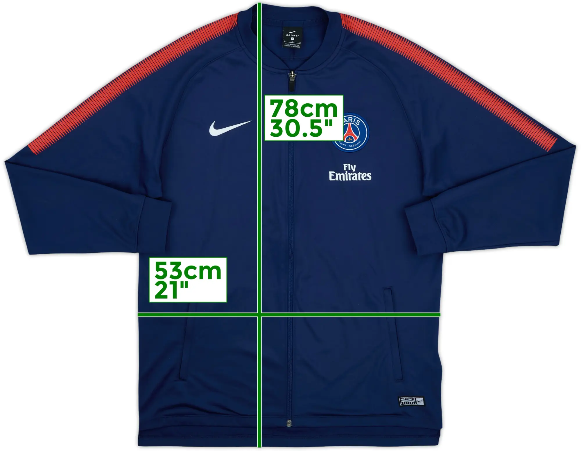 2017-18 Paris Saint-Germain Nike Track Jacket - 8/10 - (L)