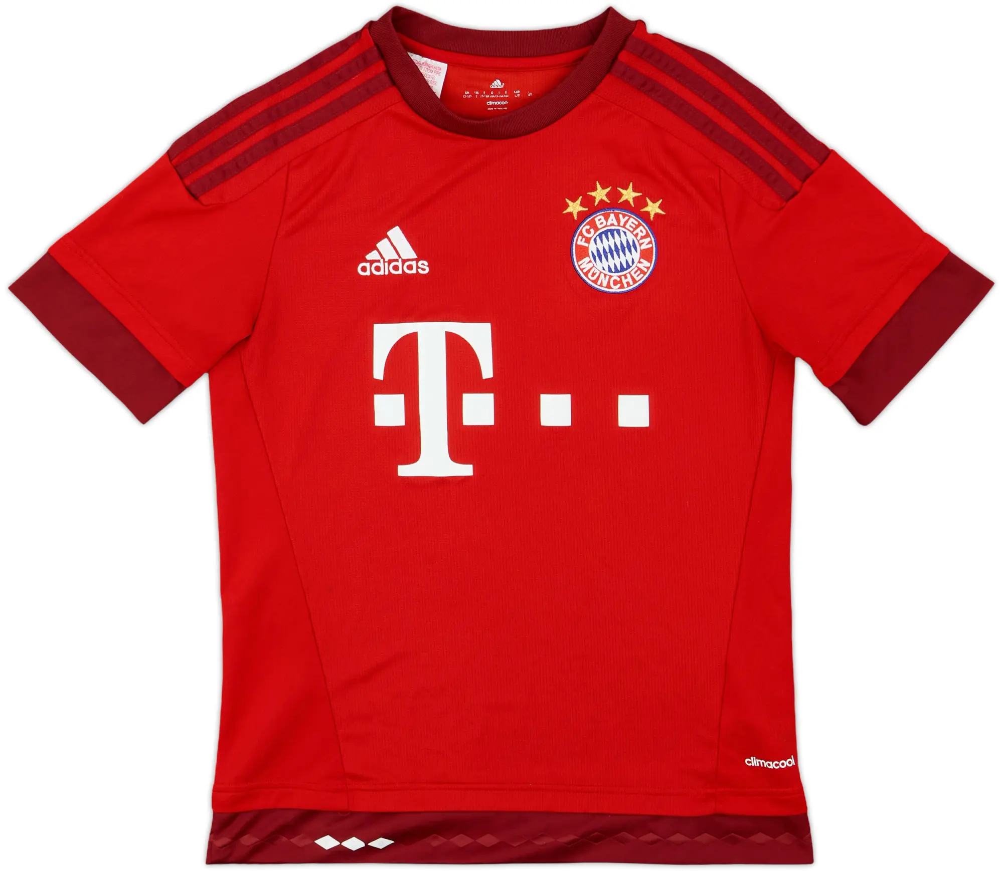 adidas Bayern Munich Boys SS Home Shirt 2015/16