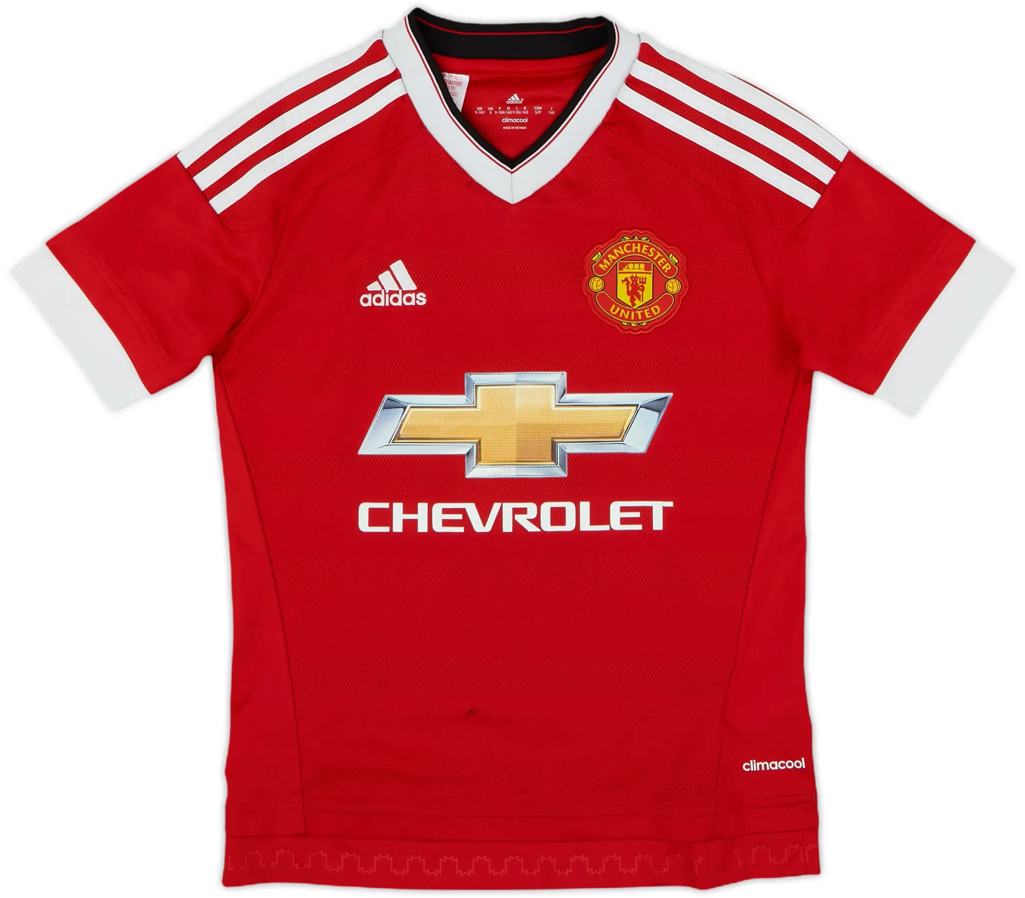 adidas Manchester United Boys SS Home Shirt 2015/16