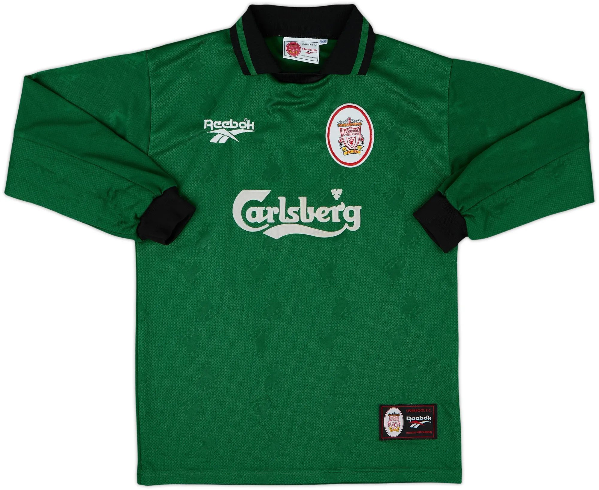 Reebok Liverpool Boys LS Goalkeeper Home Shirt 1996/97