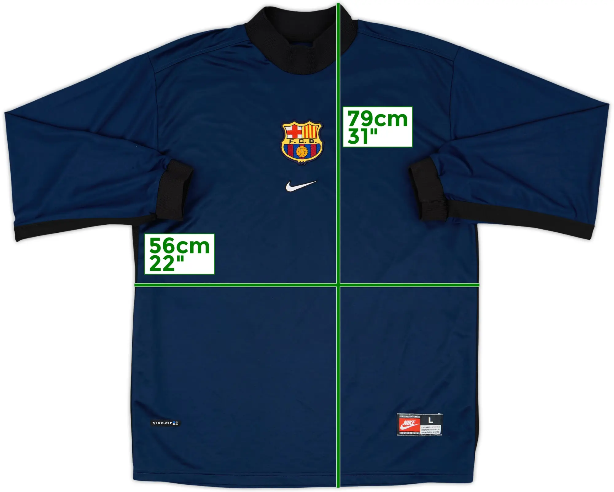 Nike Barcelona Mens LS Goalkeeper Home Shirt 1998/99