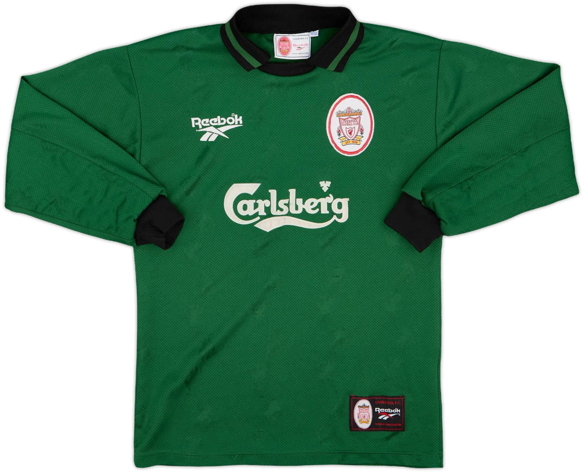Reebok Liverpool Boys LS Goalkeeper Home Shirt 1996/97