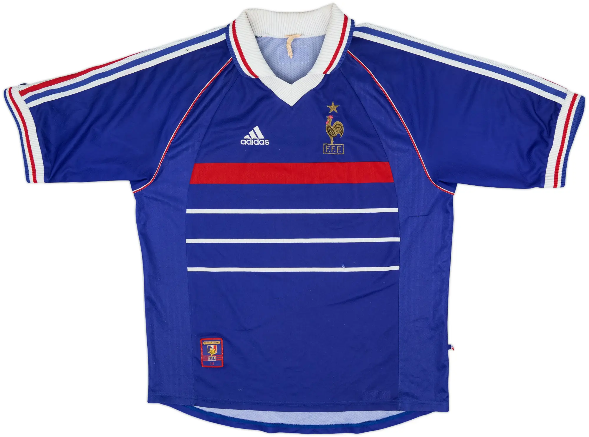 adidas France Mens SS Home Shirt 1998