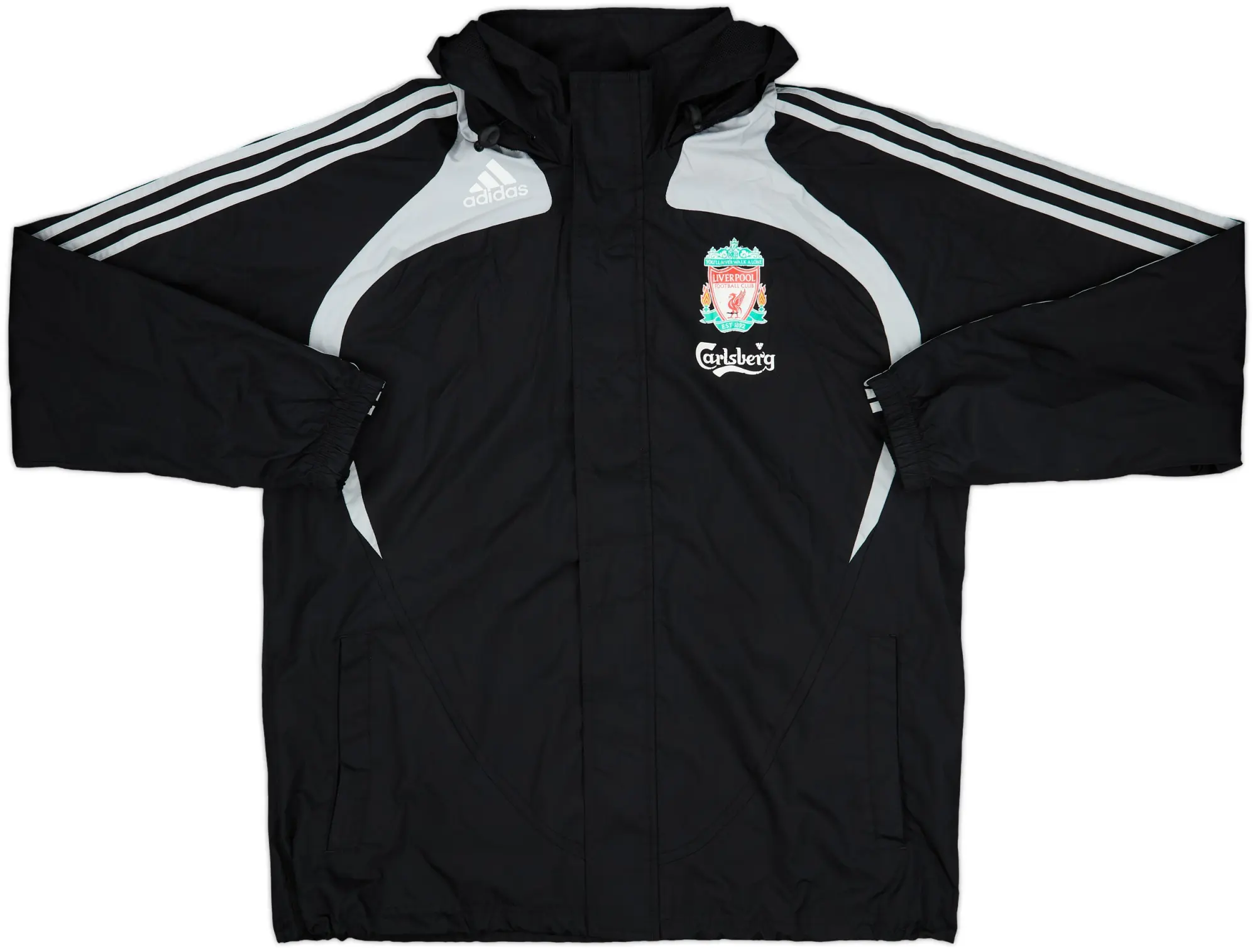 2008-09 Liverpool adidas Hooded Rain Jacket - 7/10 - (L)