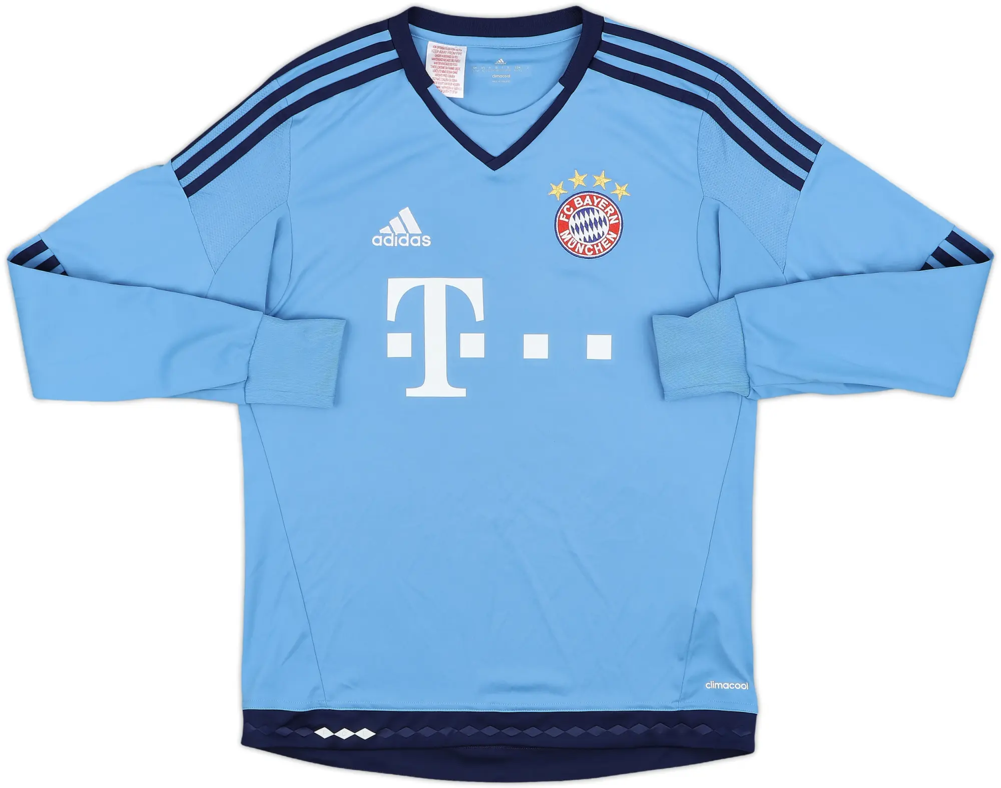 adidas Bayern Munich Boys LS Goalkeeper Home Shirt 2015/16
