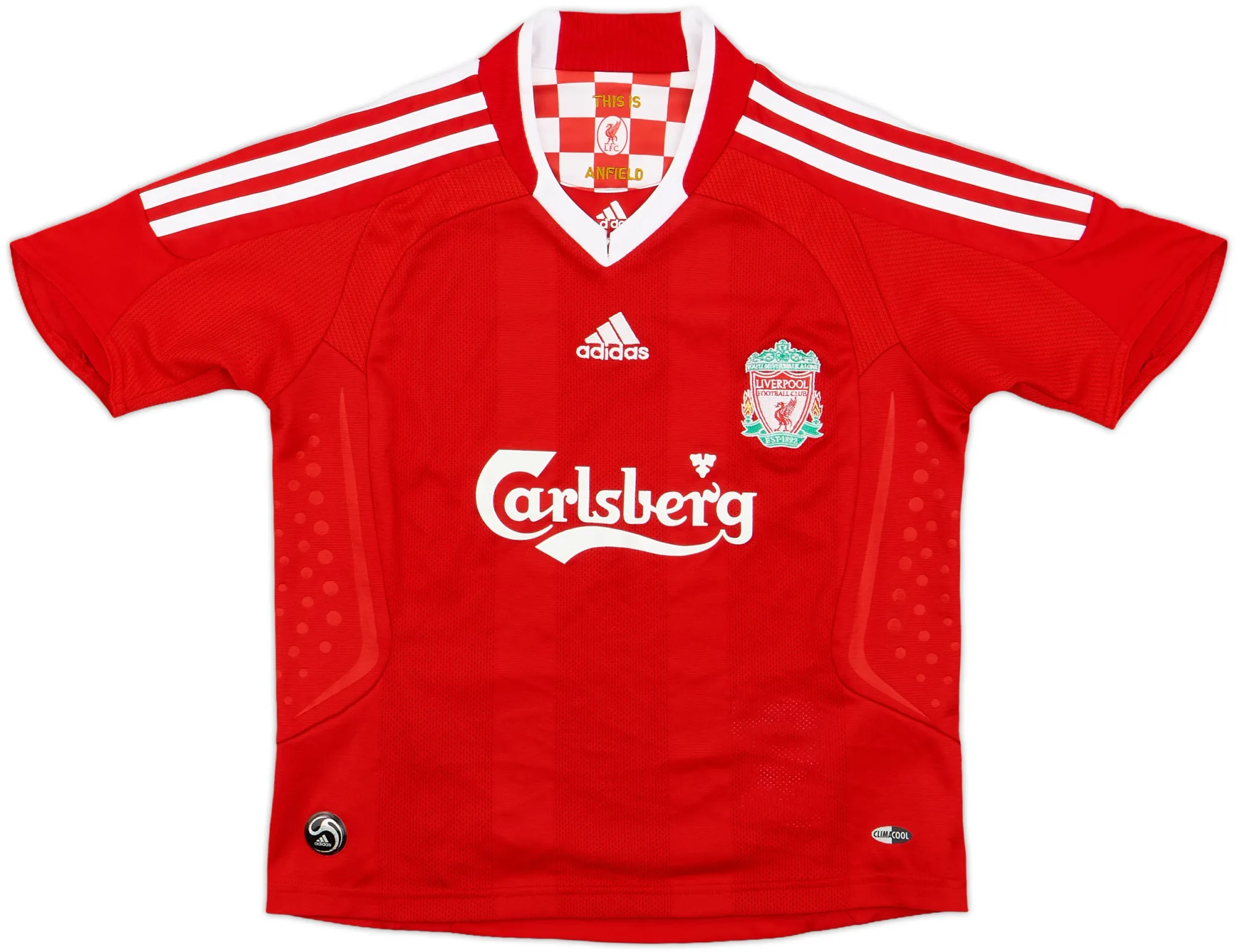 adidas Liverpool Boys SS Home Shirt 2008/10