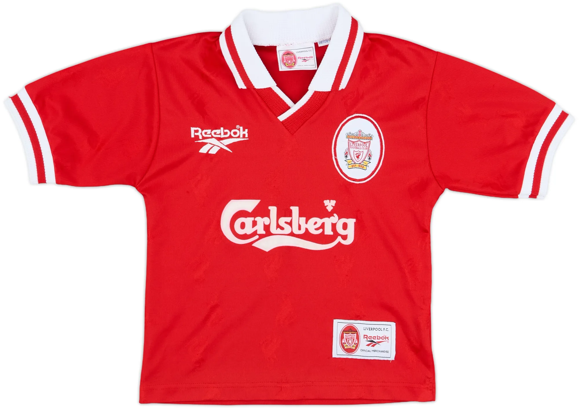Reebok Liverpool Boys SS Home Shirt 1996/98