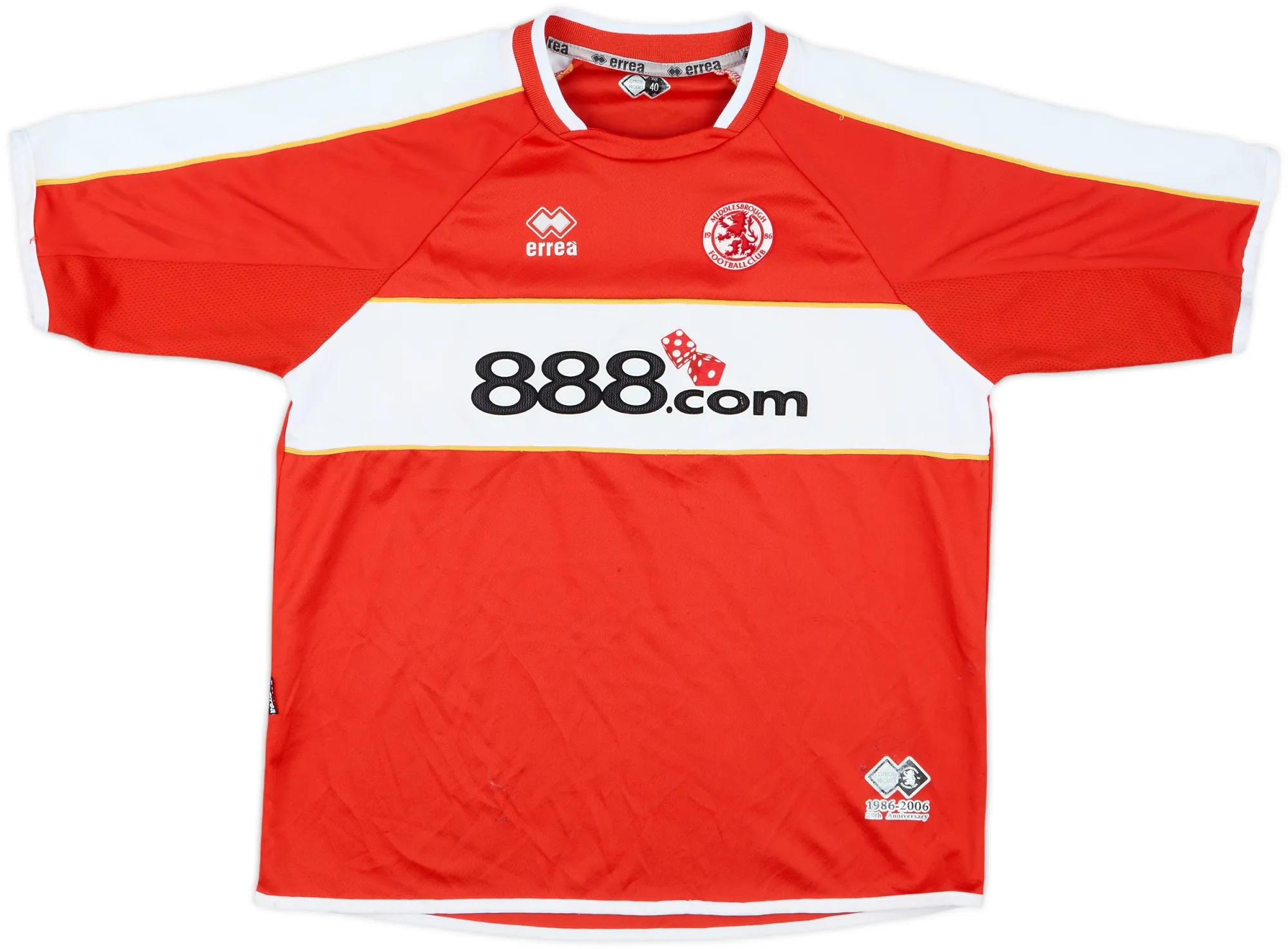 Errea Middlesbrough Boys SS Home Shirt 2006/07