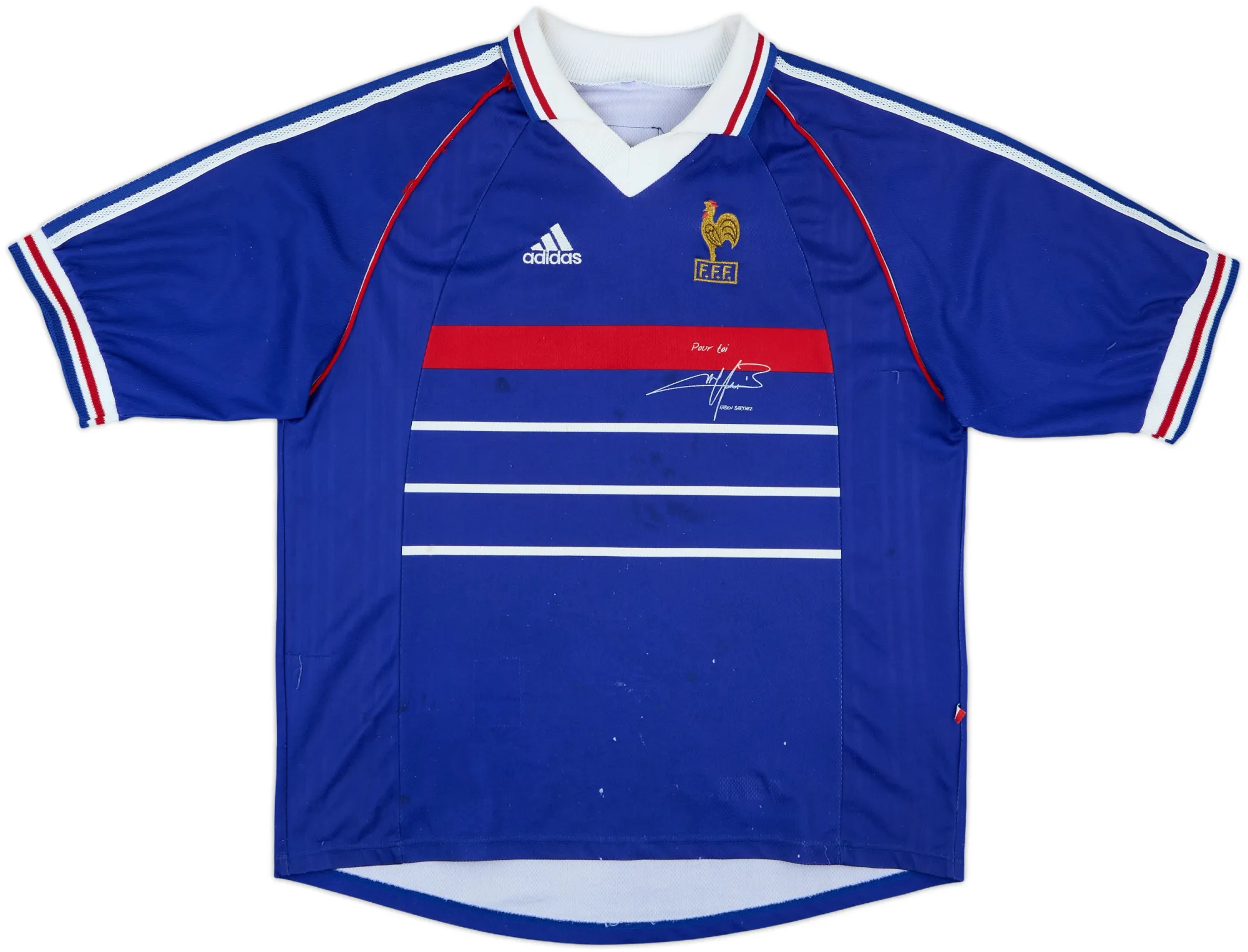 adidas France Mens SS Home Shirt 1998