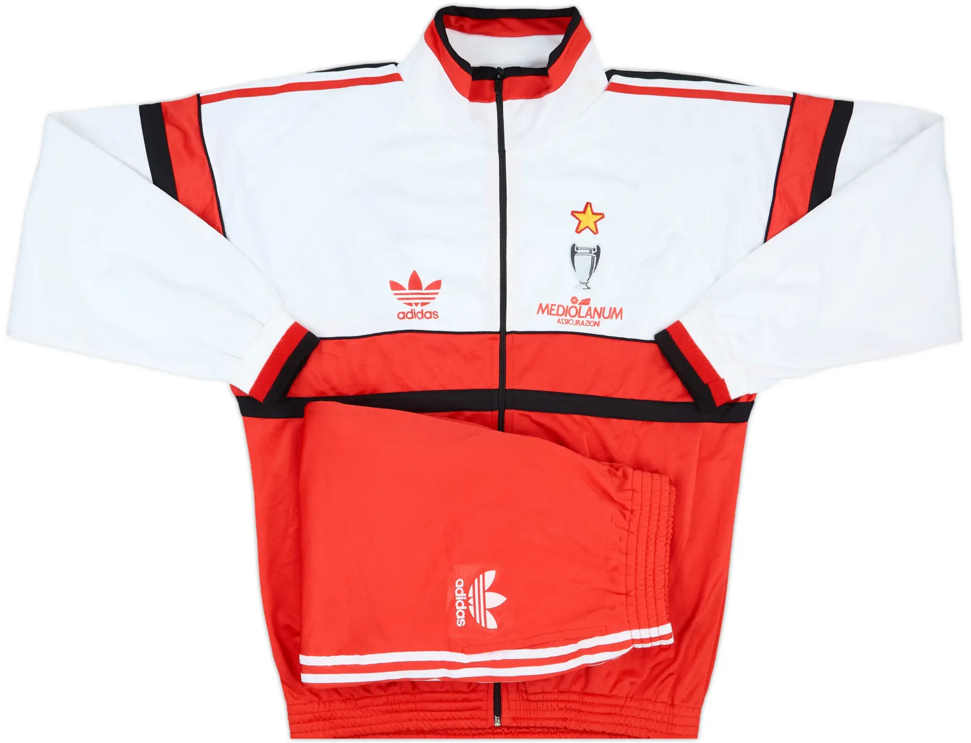 1990-91 AC Milan adidas Full Tracksuit - 8/10 - (L)