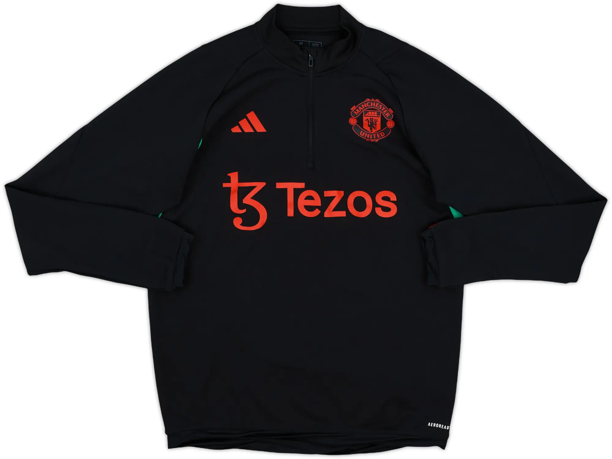 2023-24 Manchester United adidas 1/4 Zip Drill Top - 8/10 - (M)