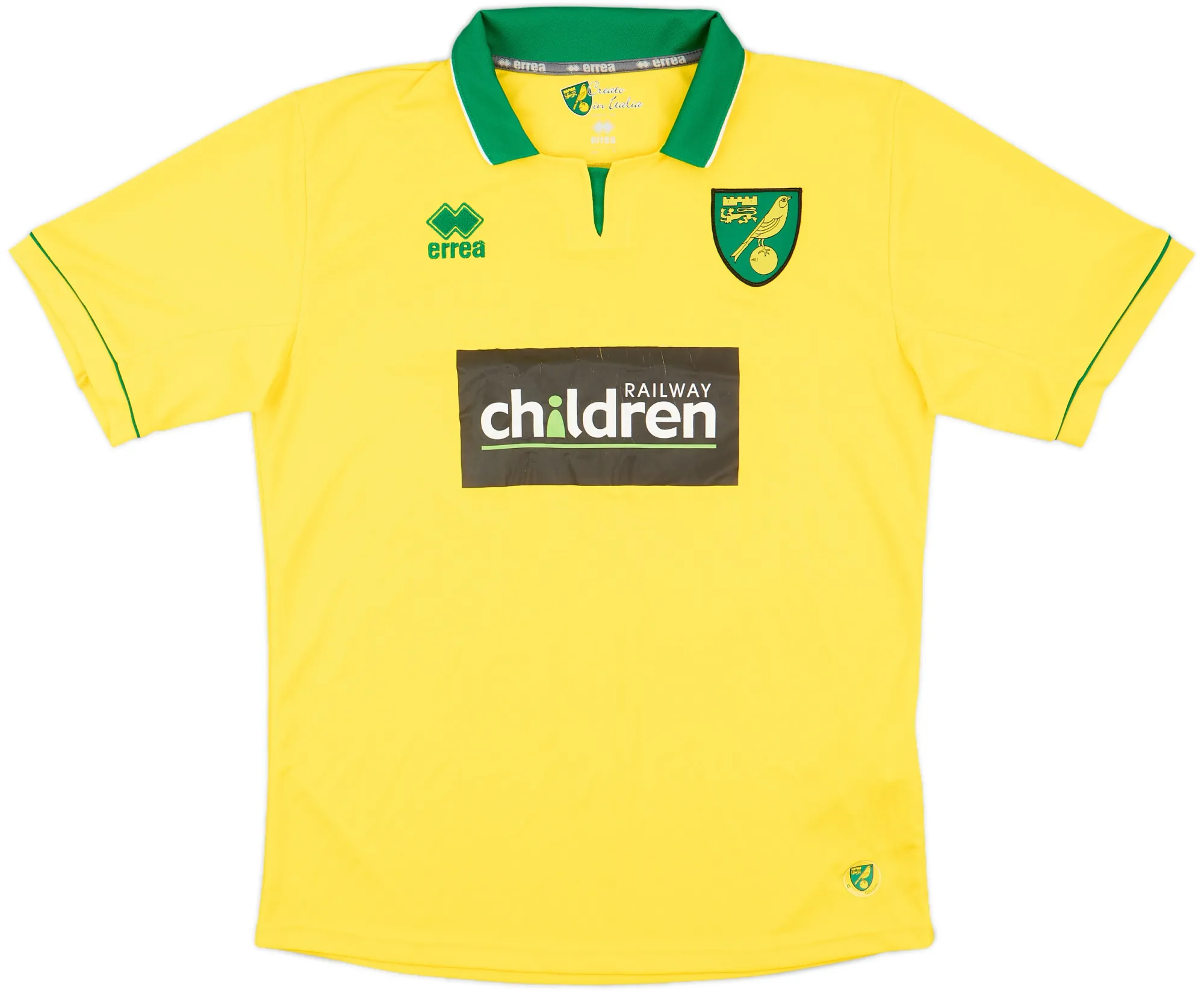 Errea Norwich City Mens SS Home Shirt 2012/13