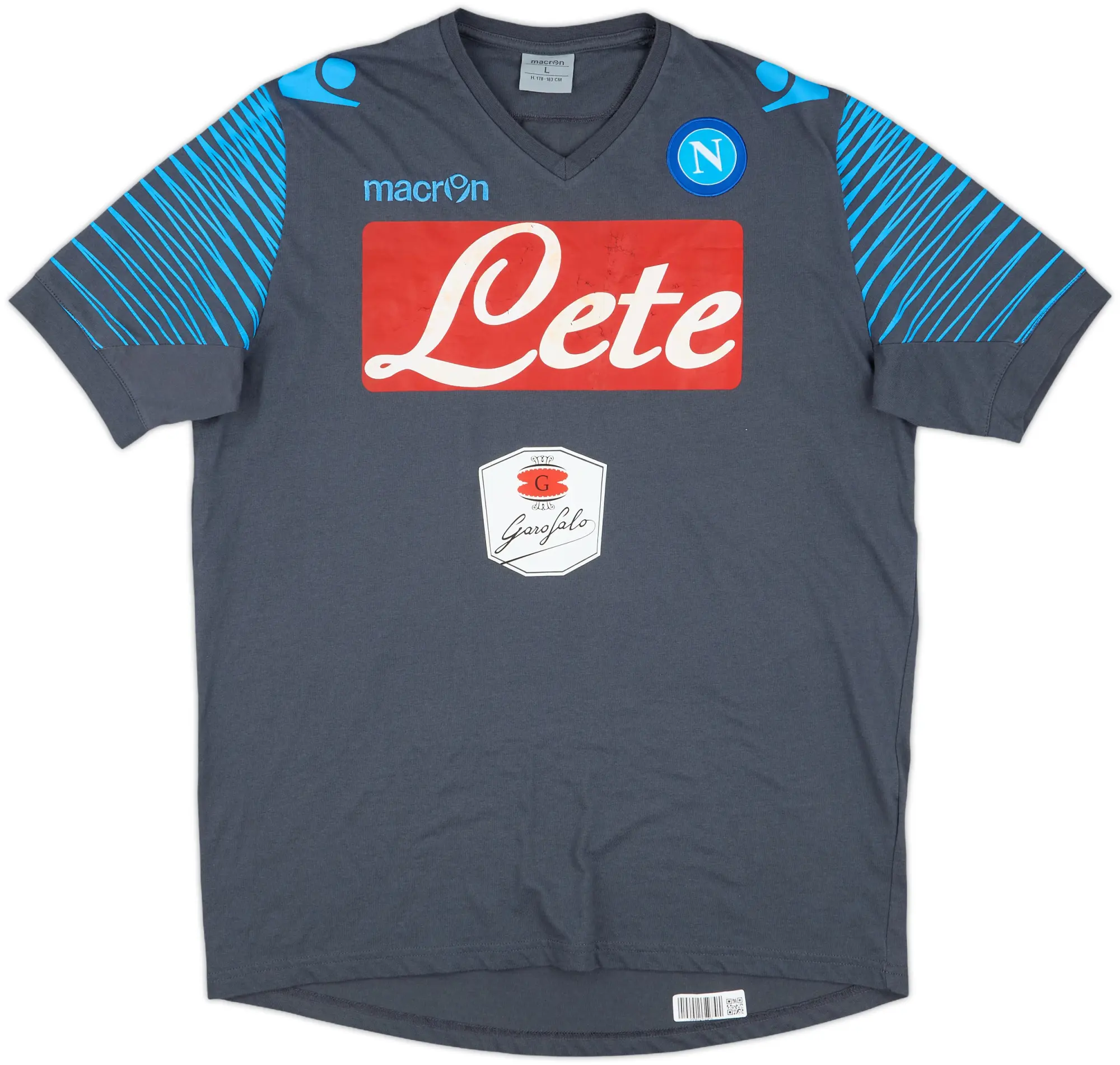 2014-15 Napoli Macron Cotton Tee - 5/10 - (L)