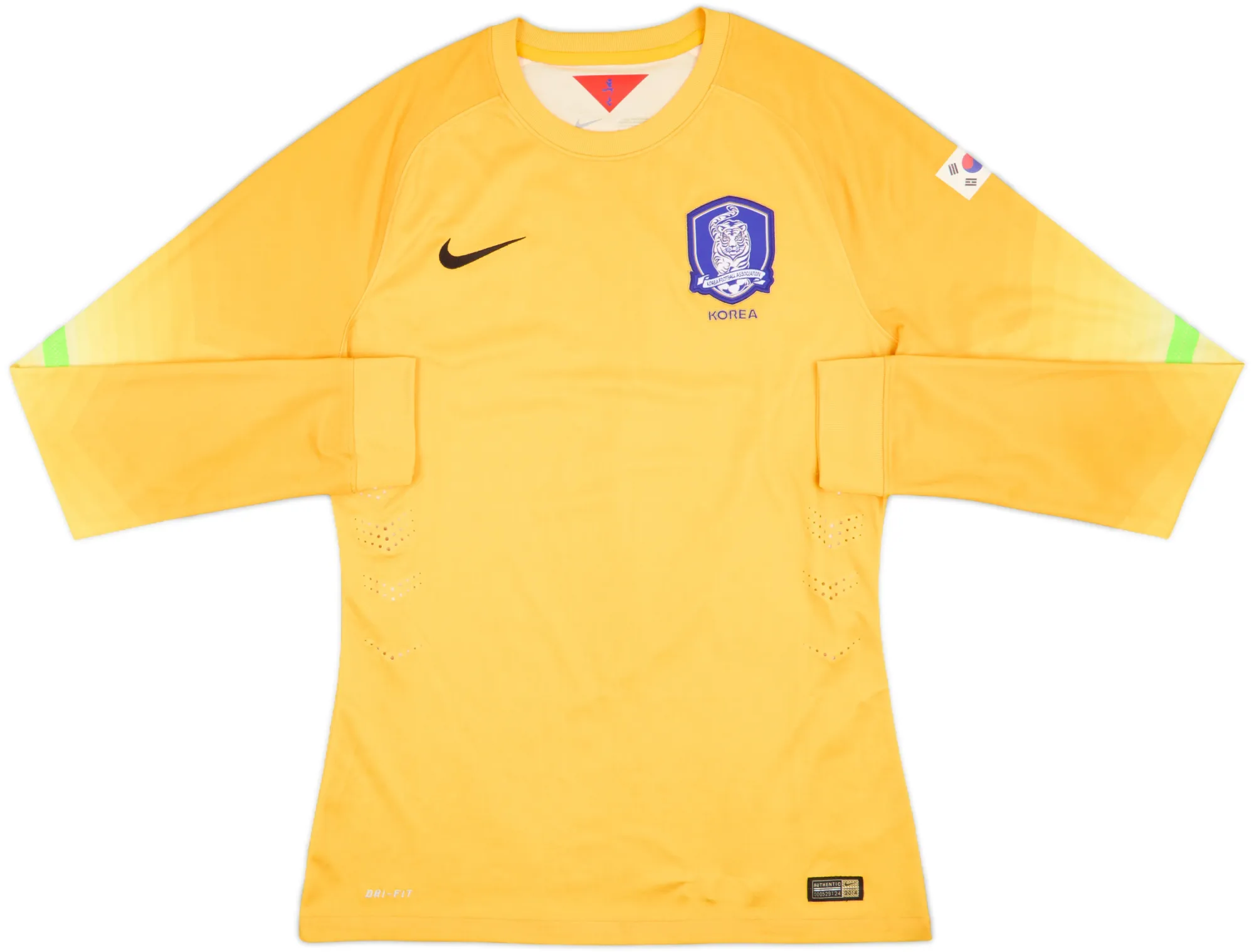 Nike South Korea Mens LS Goalkeeper Player Issue Home Shirt 2014