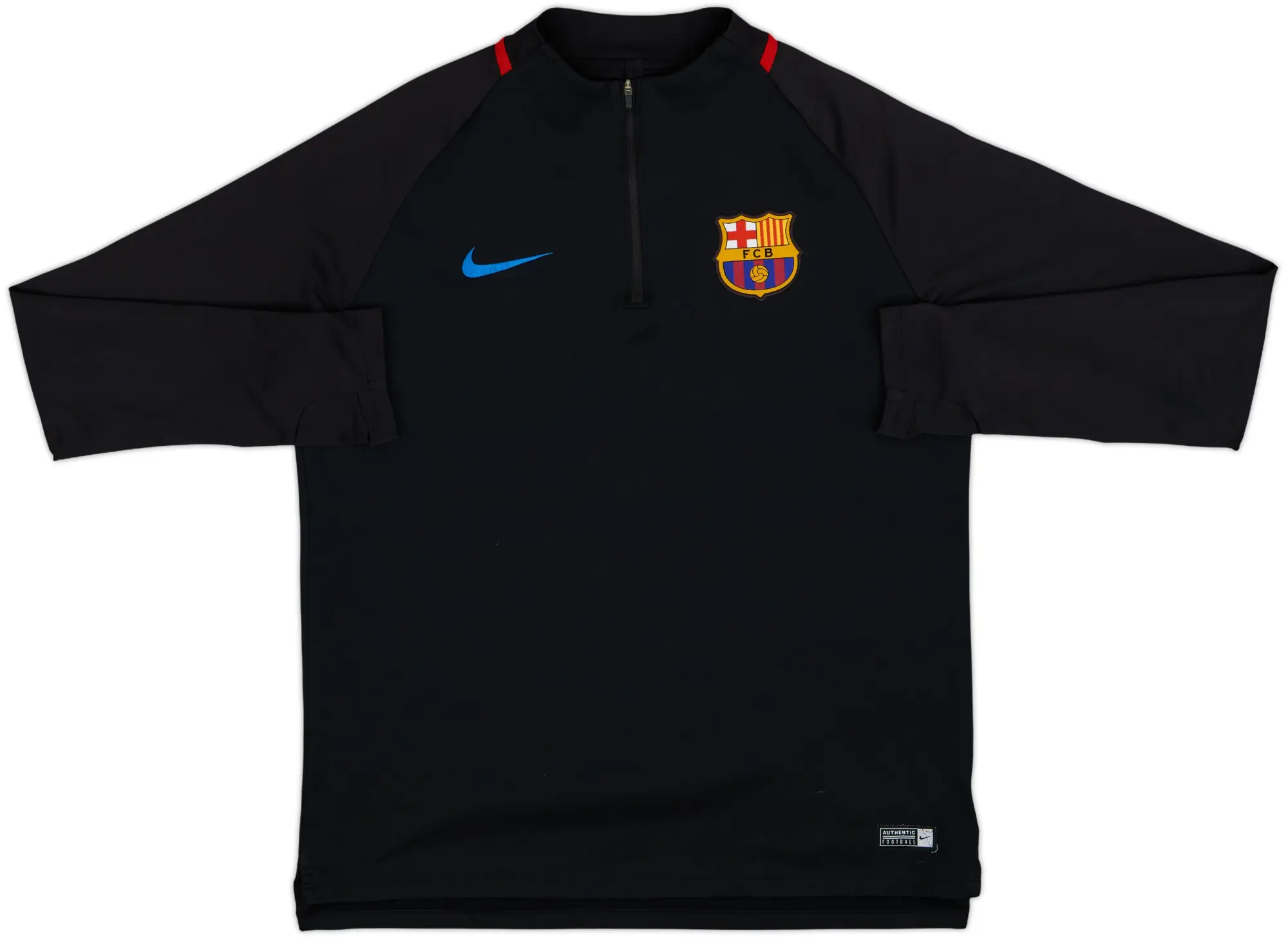 2017-18 Barcelona Nike 1/4 Zip Sweat Top - 9/10 - (L)