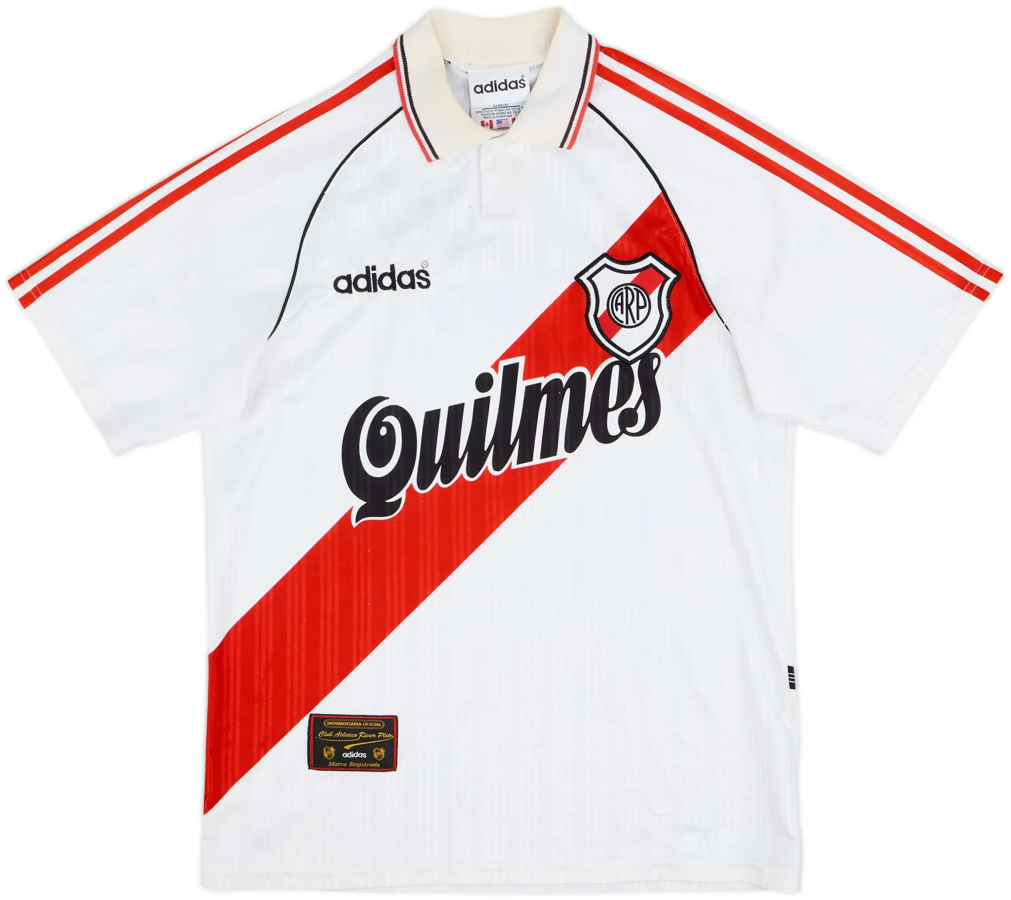 adidas River Plate Mens SS Home Shirt 1995/96