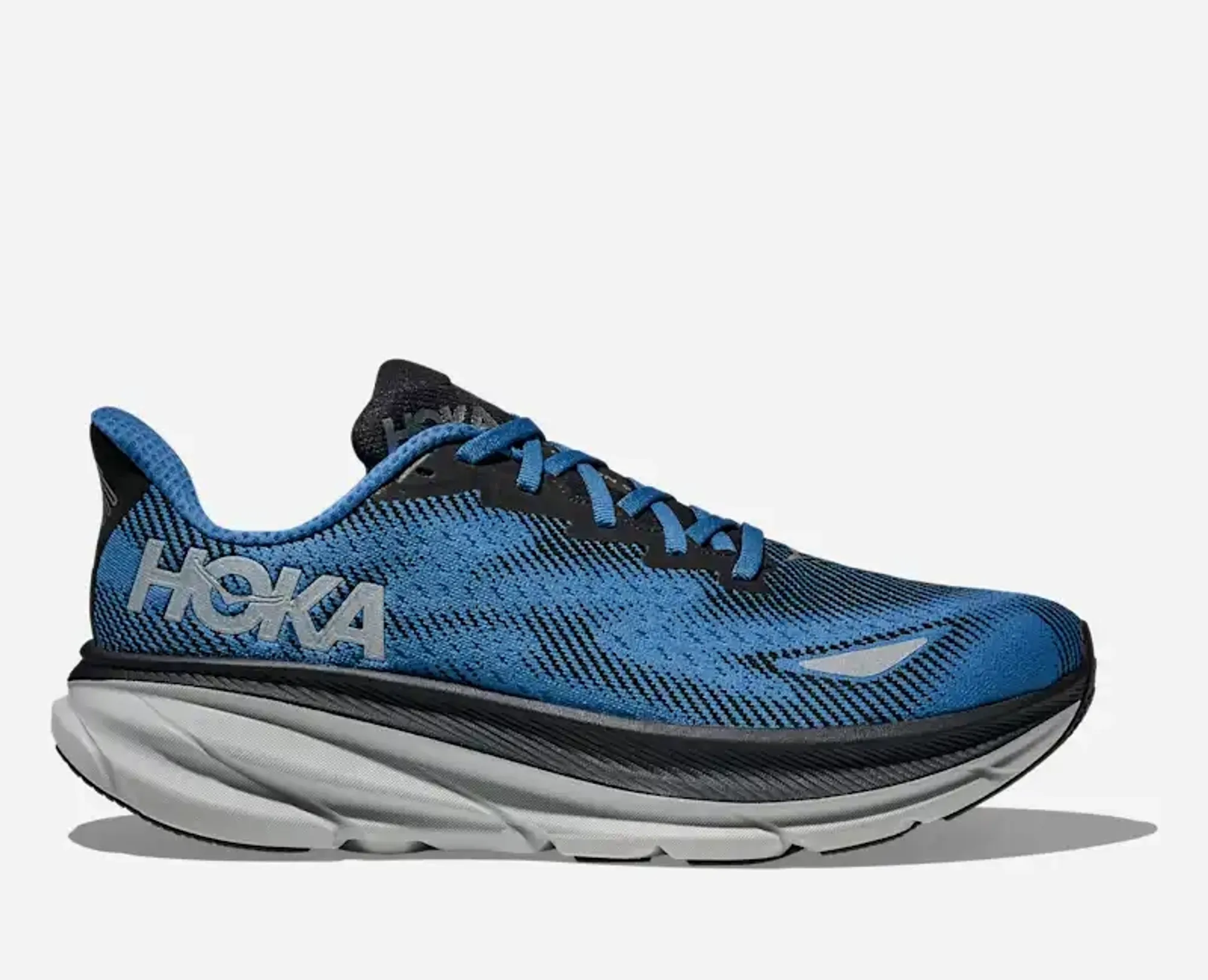 Hoka Men's Clifton 9 Gore-Tex Road Running Shoes In Black/Foggy Night